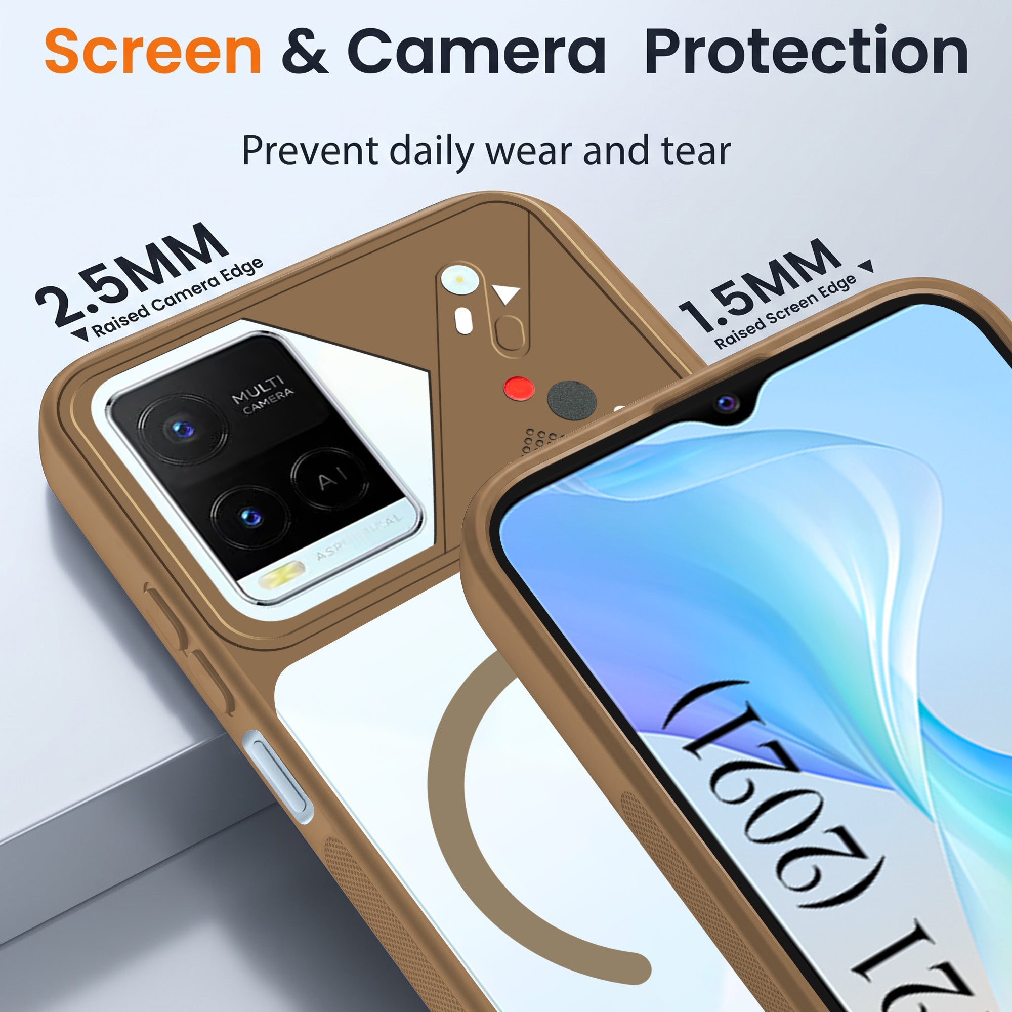 For Vivo Y21 2021 Back Cover Case Lifetime Anti-Yellow Clear (Camera Protection | Side Grip | Wireless MagSafe Compatible)