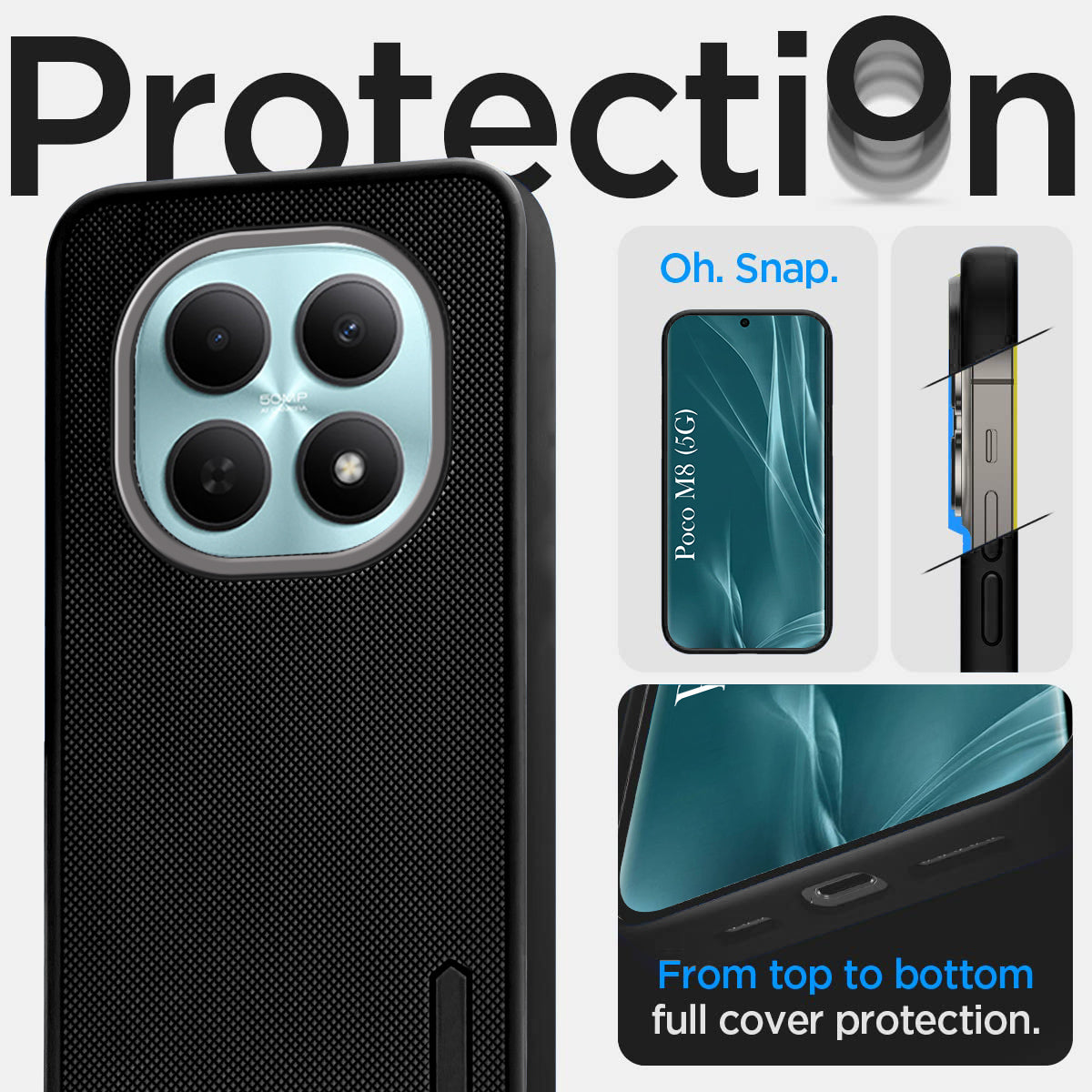 For Poco M8 5G Back Cover Case Rubberised (Textured Grip Design | Micro-Fiber Cloth Inside | Slim and Light Weight | Soft Touch and Feel)