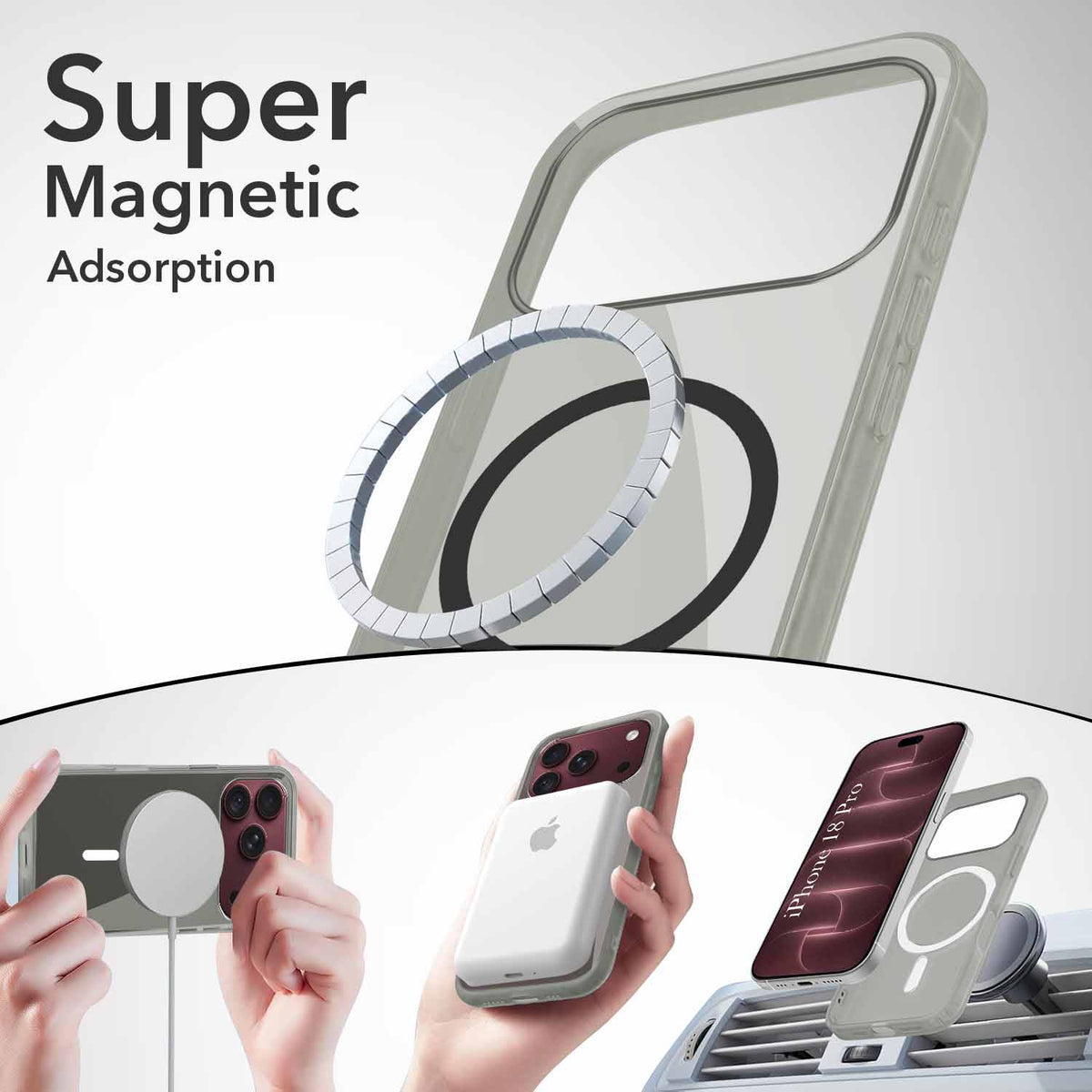For Apple iPhone 18 Pro Back Cover Case Lifetime Anti-Yellow MagSafe Compatible Clear (Sleek Hard Crystal | Shockproof and Camera Protection)