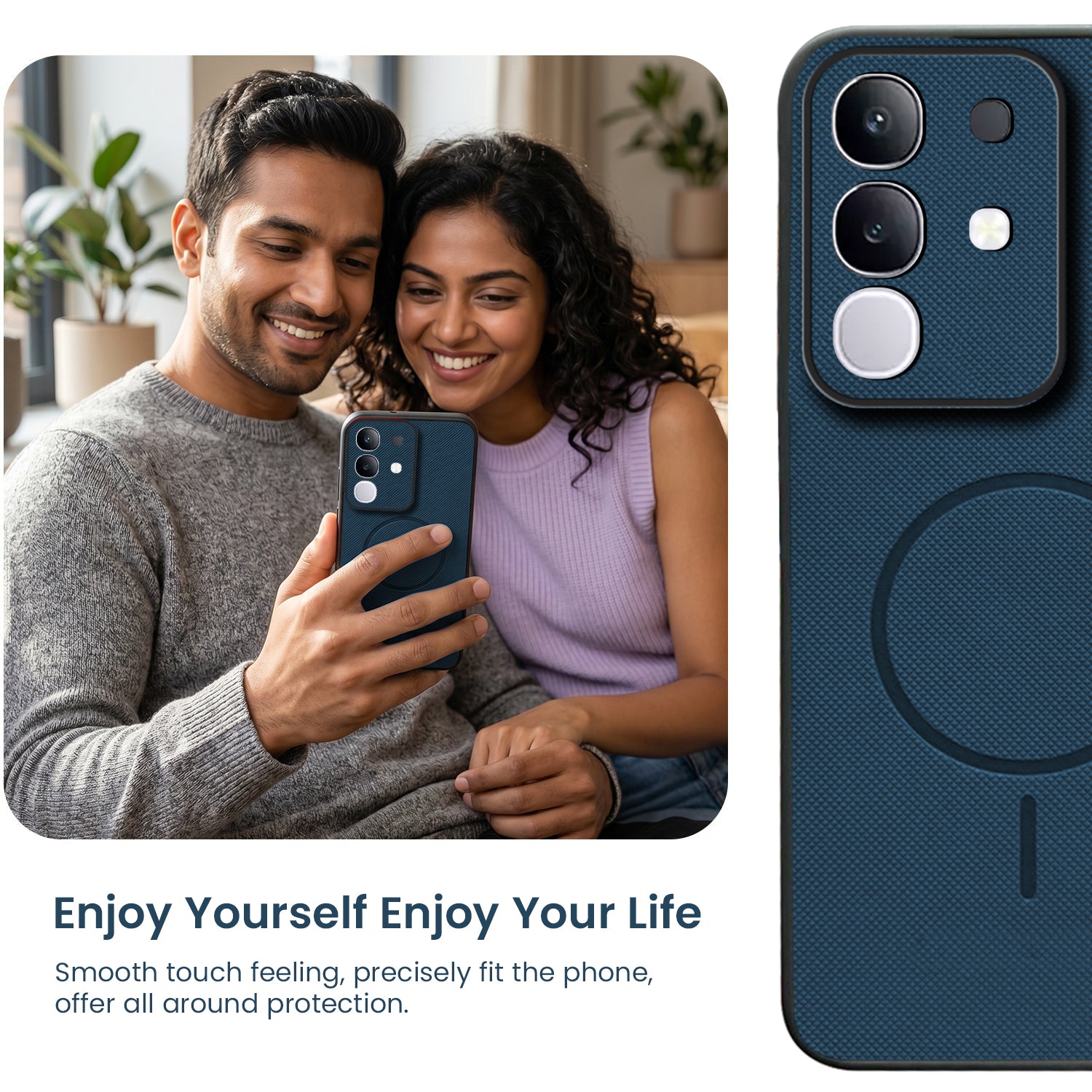For Vivo T4x | Vivo Y31 Pro Back Cover Case PU Leather (Texture Grip Design | Professional Minimalist | Camera Protection | Soft and Flexible)