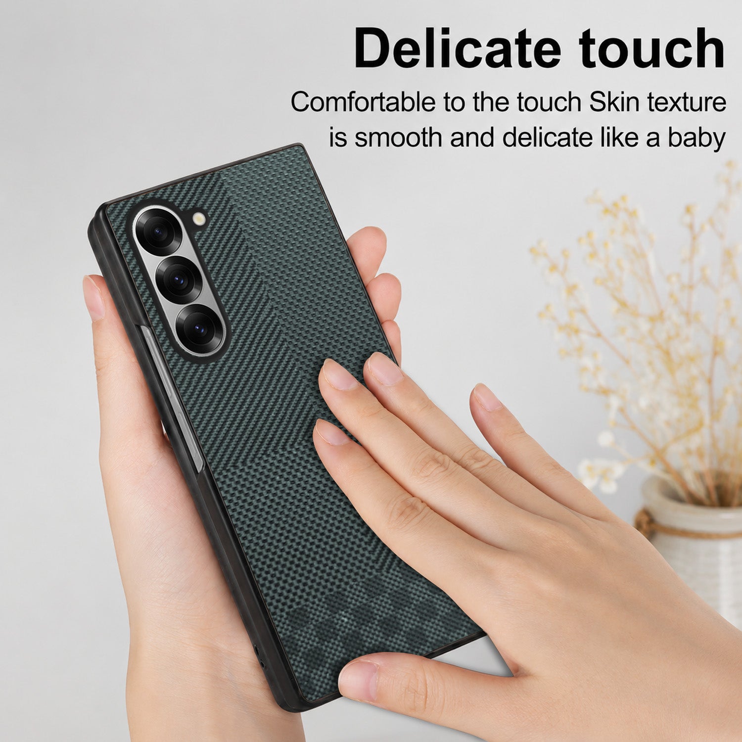 For Samsung Galaxy Z Fold 6 5G Back Flip Case Cover (Craft Printed Design | Hybrid Texture | Inside Microfiber Cloth)