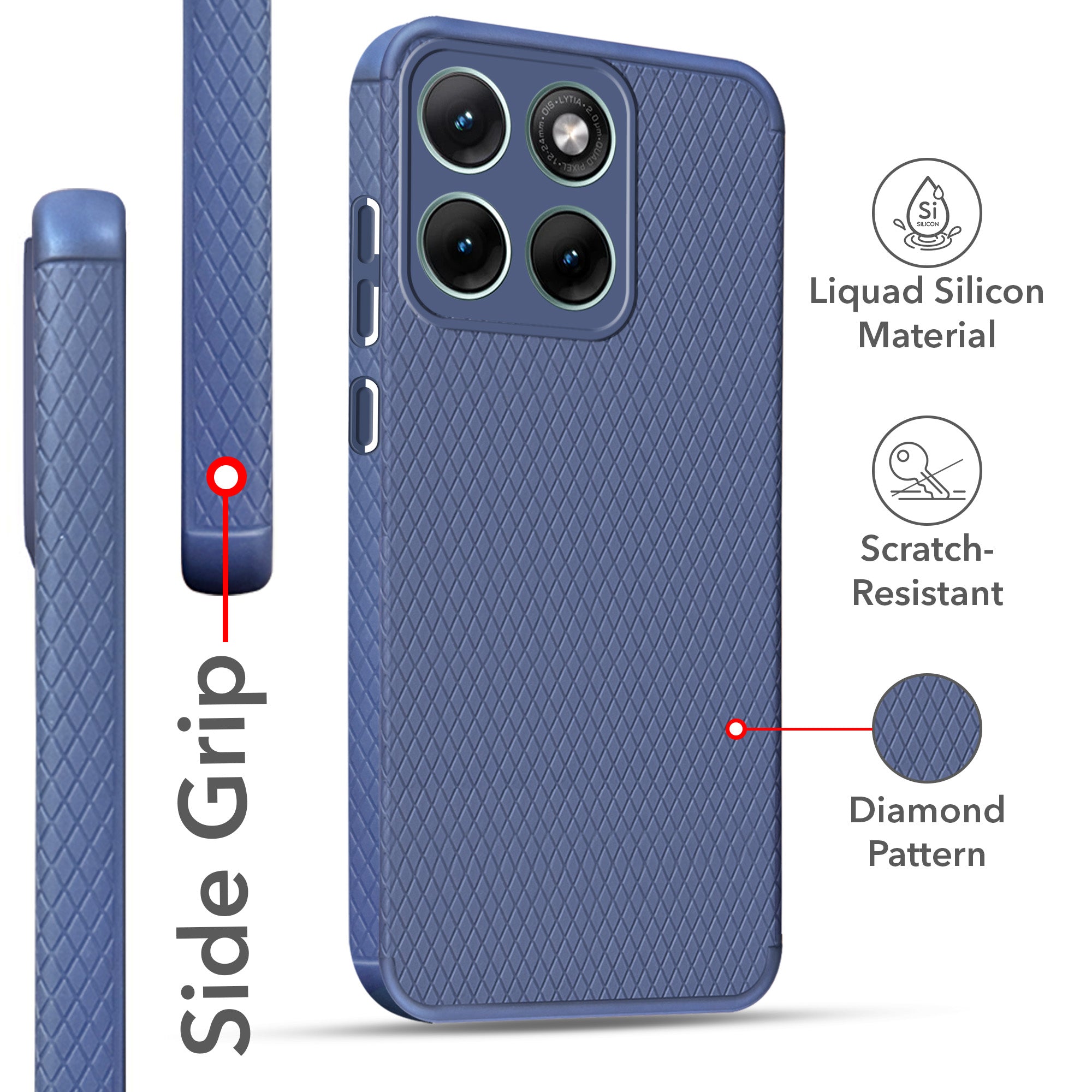For Motorola Moto Edge 70 Fusion Back Cover Case Liquid Silicone (Camera Protection | Side Grip Texture | Soft and Flexible)