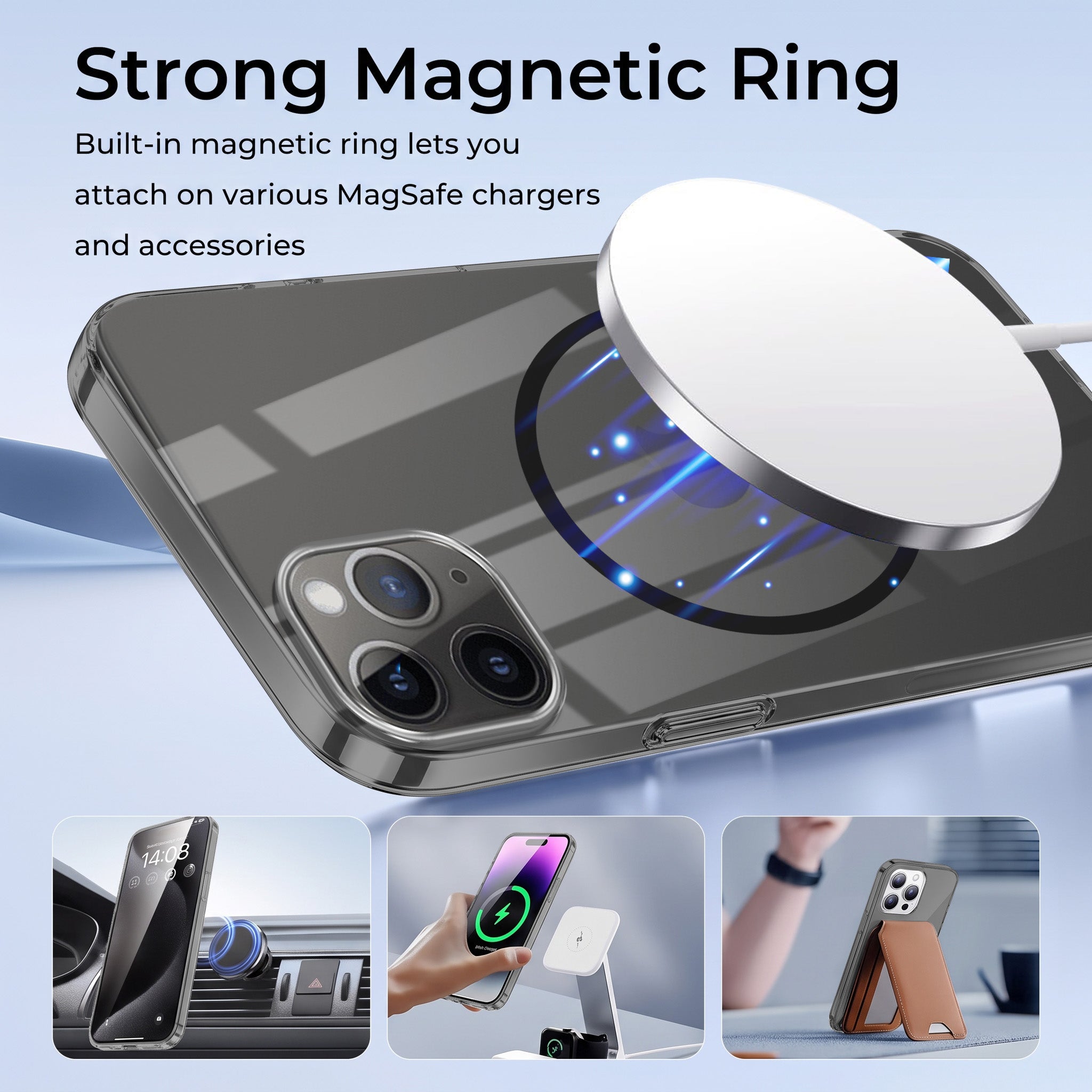 For Apple iPhone 11 Pro Back Case Cover Crystal Anti Yellow (Unbreakable PC | MagSafe Wireless Charging Support |Camera Protection Bump)
