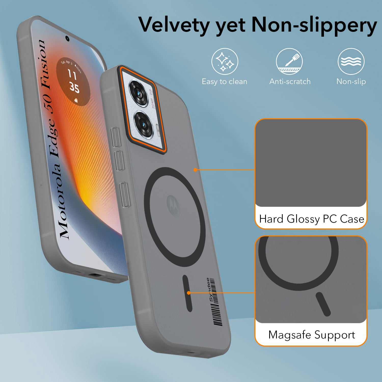 For Motorola Moto Edge 50 Fusion Back Cover Case (Soft Touch | Camera Bump Protection | MagSafe Compatible | Matte Finish)