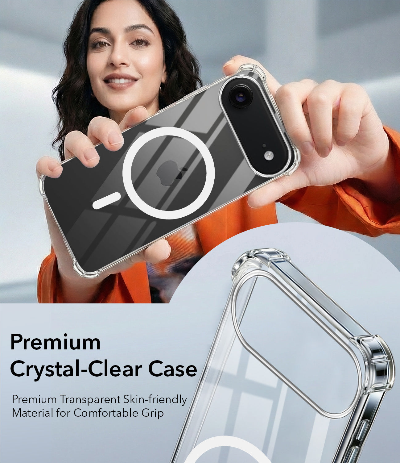 For Apple iPhone 17 Air Back Cover Shockproof Crystal-Clear (Magsafe Wireless Support | Drop & Camera Protection | Hard Polycarbonate)