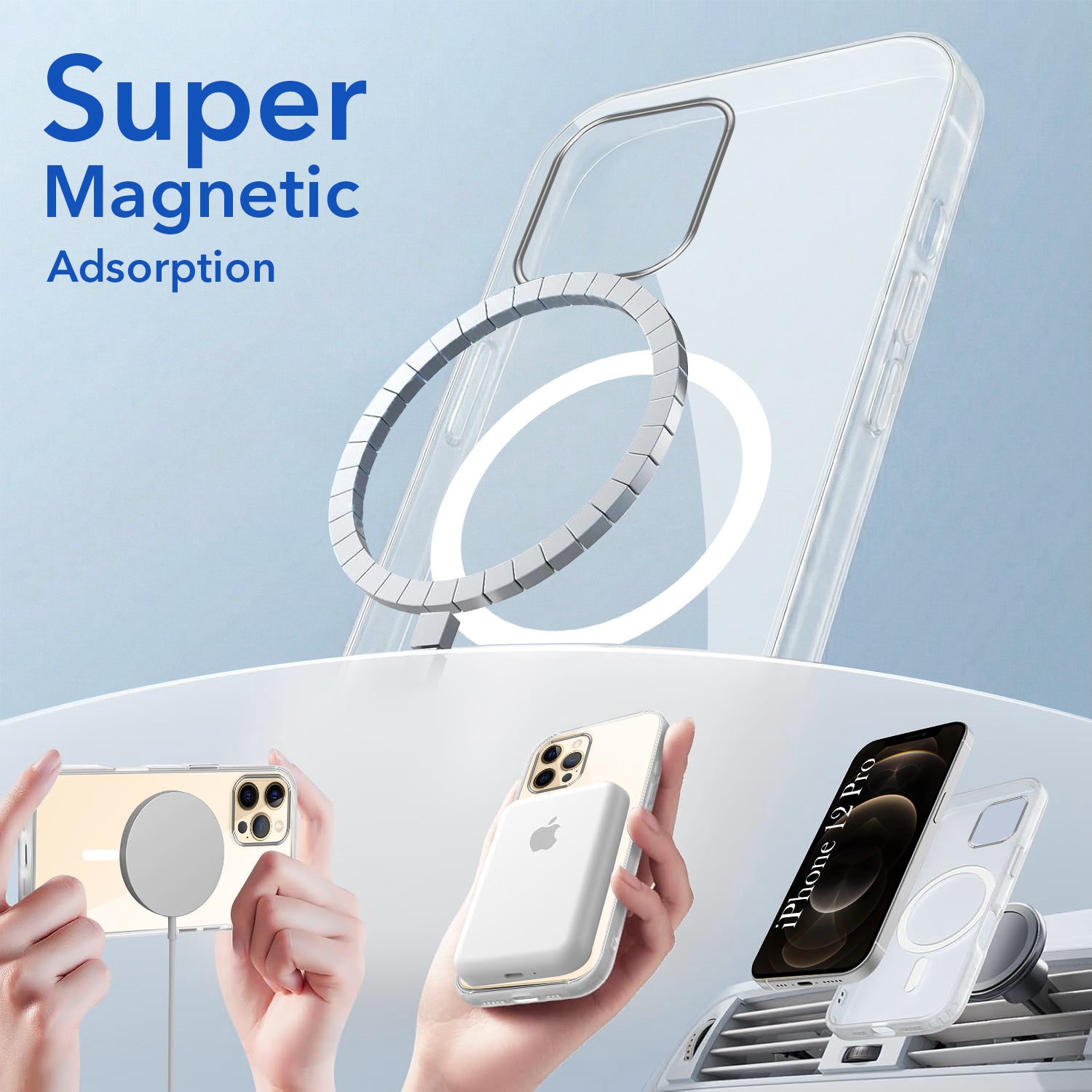 For Apple iPhone 12 Pro Back Case Cover Lifetime Anti-Yellow MagSafe Compatible Clear (Sleek Hard Crystal | Camera Protection and Shockproof)