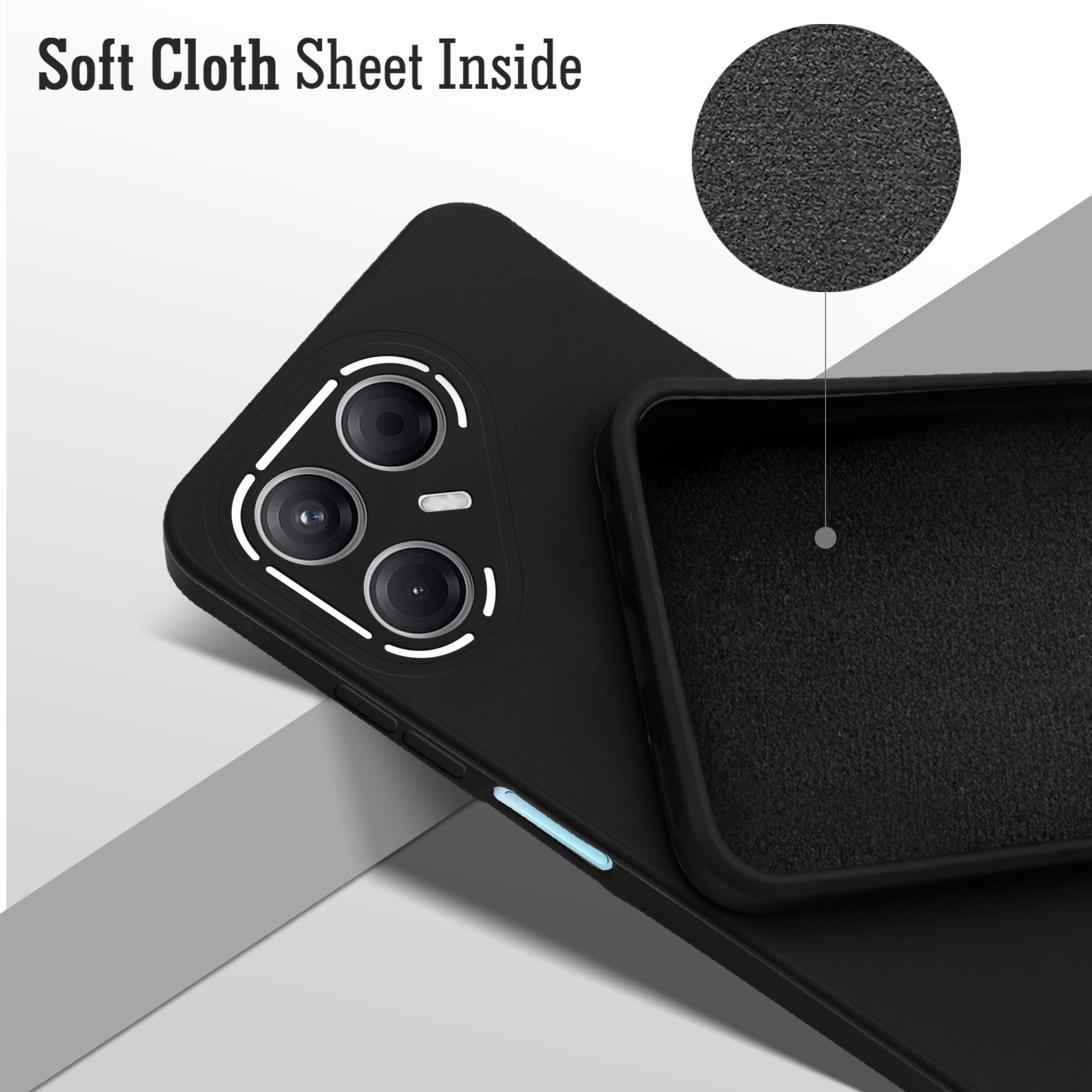 For Tecno Pova 7 5G Back Cover Case (Matte Finish Silicone with Inside Fiber Cloth)