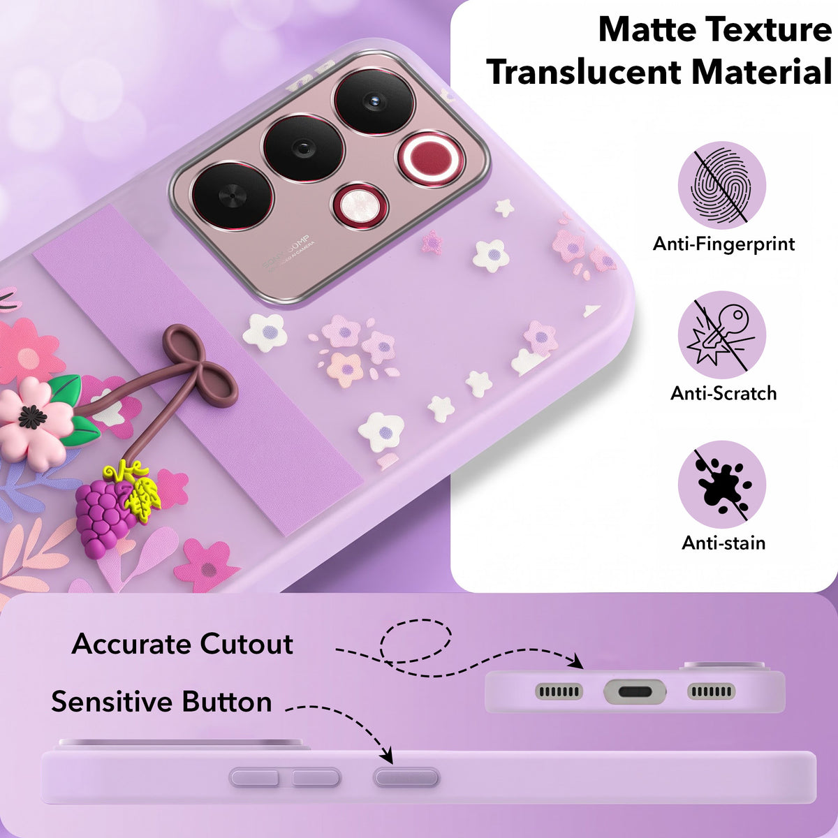 For Realme 15X Back Cover Case (3D Cute Cartoons | Hard Back Side Soft | Matte Premium Finish | HD Printing)