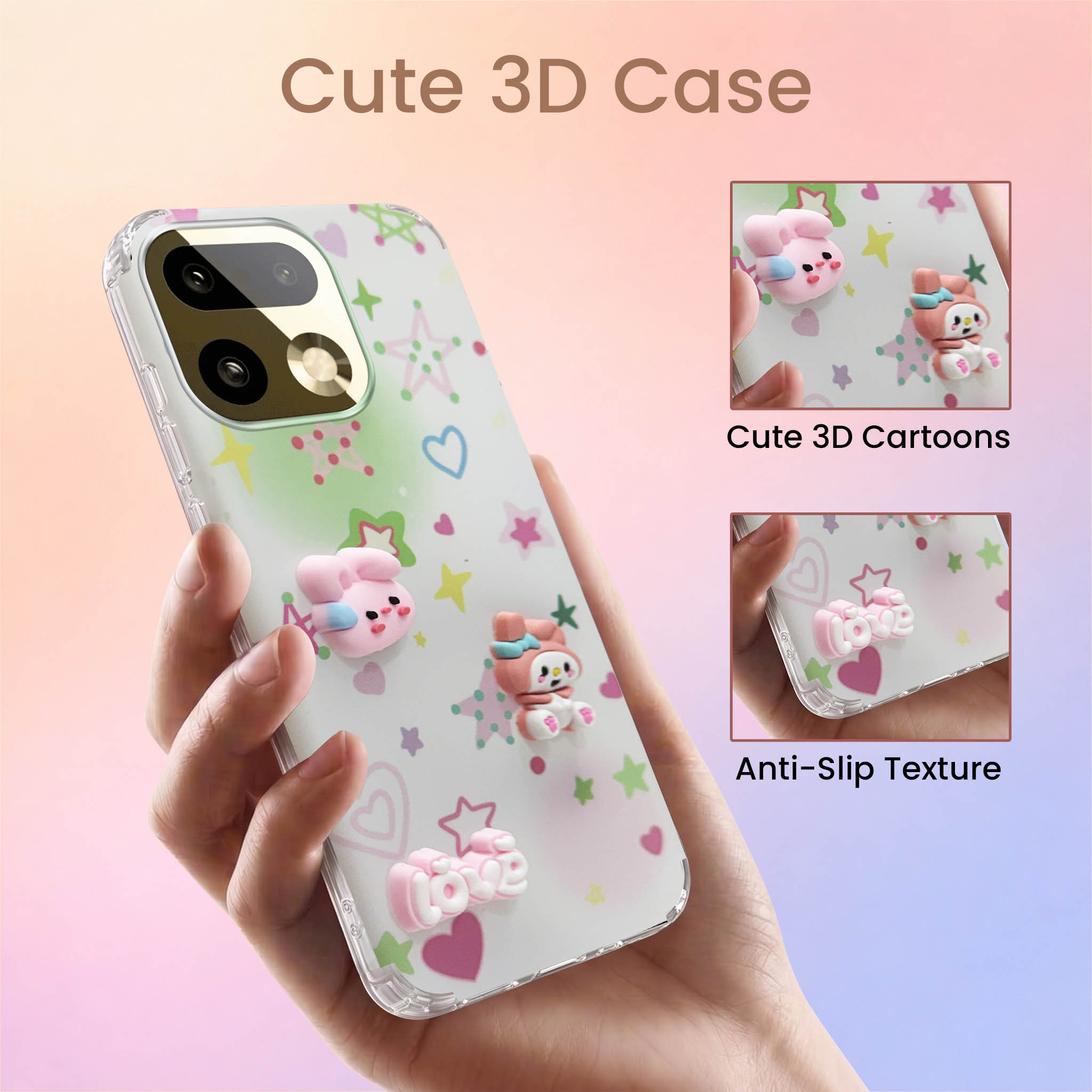 For Realme 16 Pro Plus 5G Back Cover Case (3D Cute Cartoons | Hard Back Side Soft | Matte Premium Finish | HD Printing)