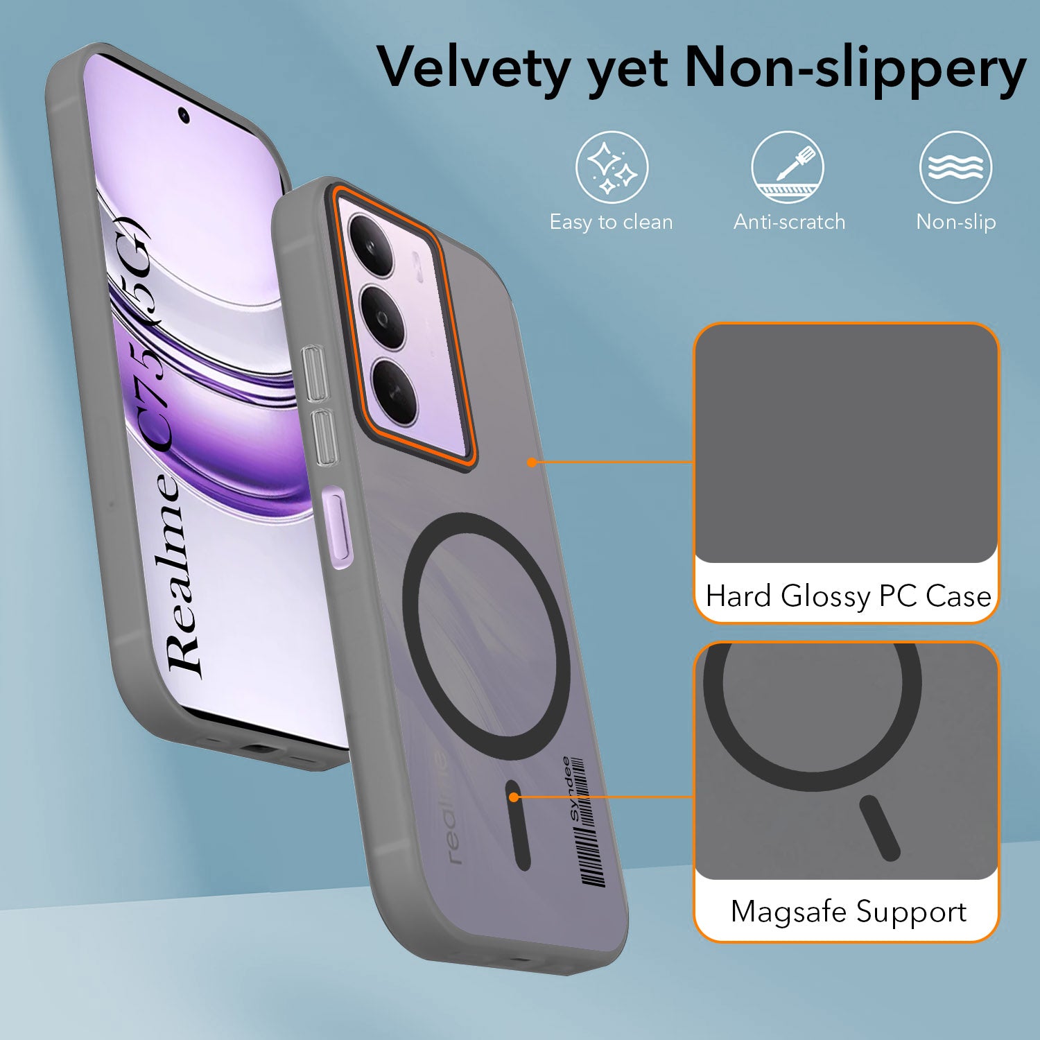 For Realme C75 5G Back Cover Case (Soft Touch | Camera Bump Protection | MagSafe Compatible | Matte Finish)