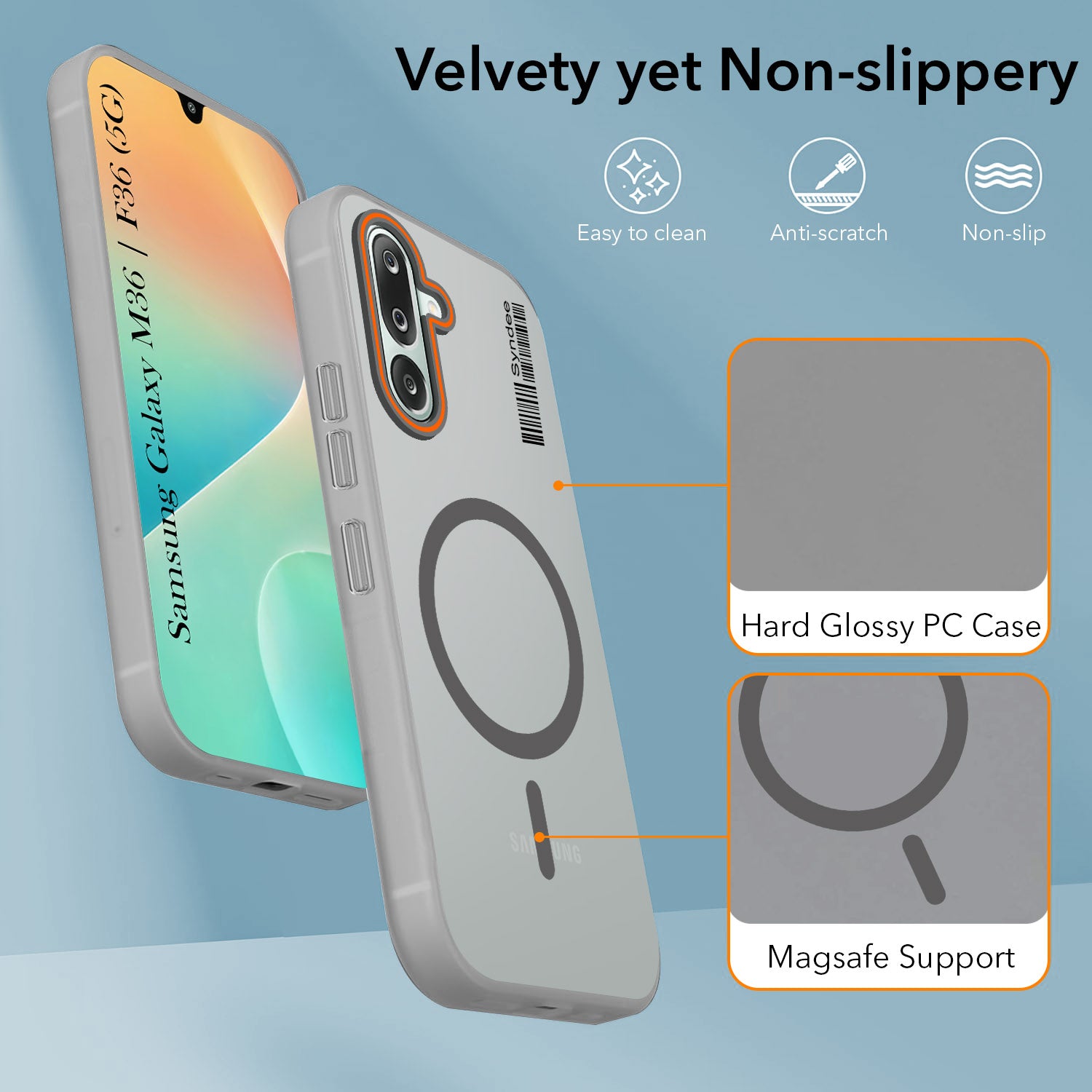 For Samsung Galaxy M36 | Samsung Galaxy F36 Back Cover Case (Soft Touch | Camera Bump Protection | MagSafe Compatible | Matte Finish)
