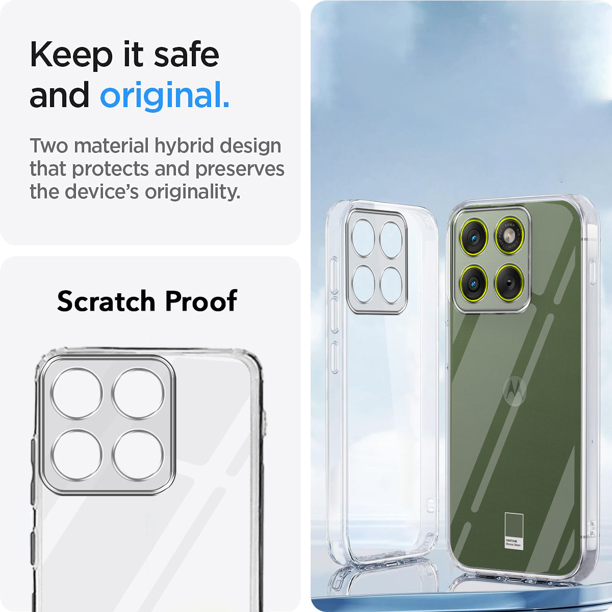 For Motorola Moto Edge 70 Pro Back Cover Case Silicone (Clear Shockproof Case with Camera Protection | Soft and Flexible | Transparent)
