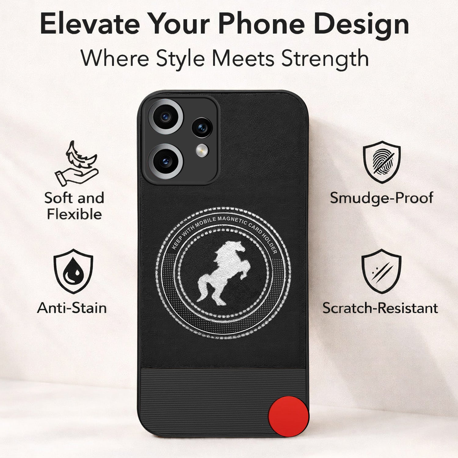 For Nothing CMF Phone 2 Pro Back Cover Case PU Leather Finish (Professional Minimalist Texture | MagSafe Compatile | Camera Protection | Sleek Sober Formal)