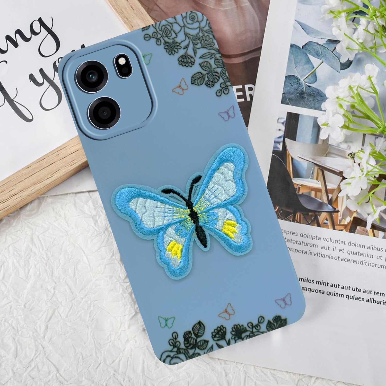 For Oneplus Nord CE 6 Back Cover Case (Soft Butterfly Embroidery | Women Teen Girls | Camera Protection| Matte Silicone)