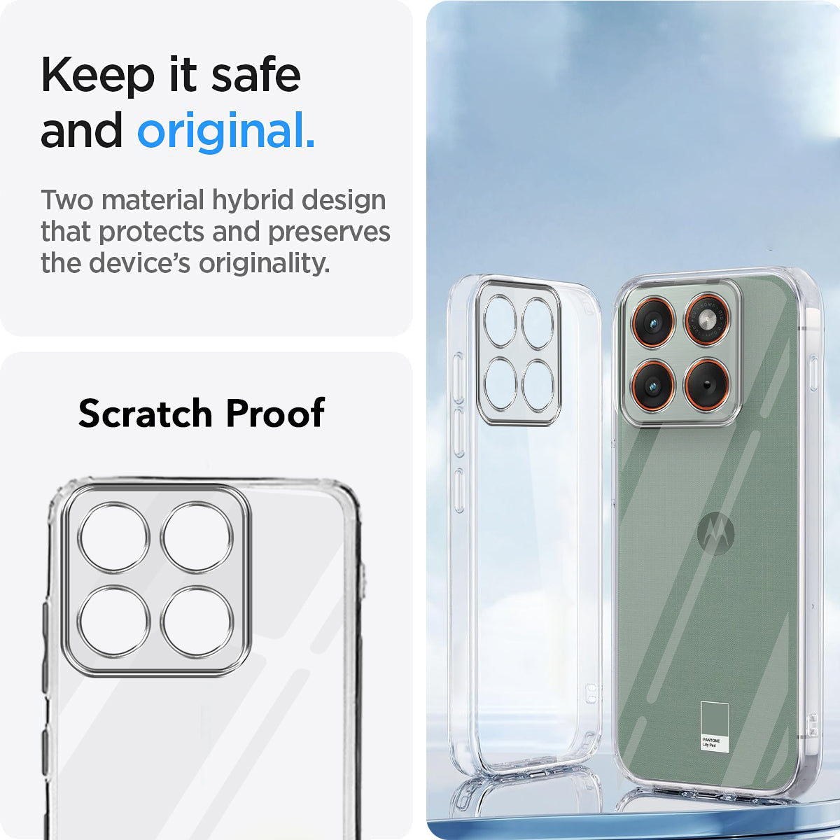 For Motorola Moto Edge 70 Silicone Back Cover Case (Clear Shockproof Case with Camera Protection | Soft and Flexible | Transparent)