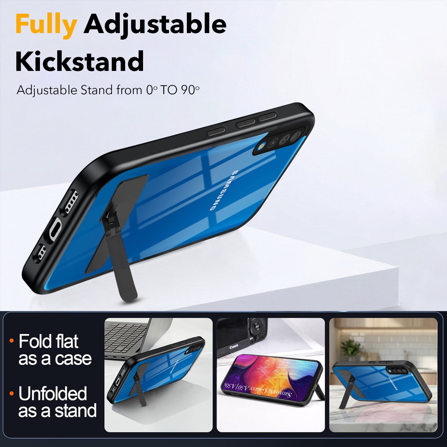 For Samsung Galaxy A50 | Galaxy A50s Back Cover Case (Built-in Stand | Lifetime Anti Yellow | Kickstand Shockproof | Camera Protection | MagSafe Compatible)