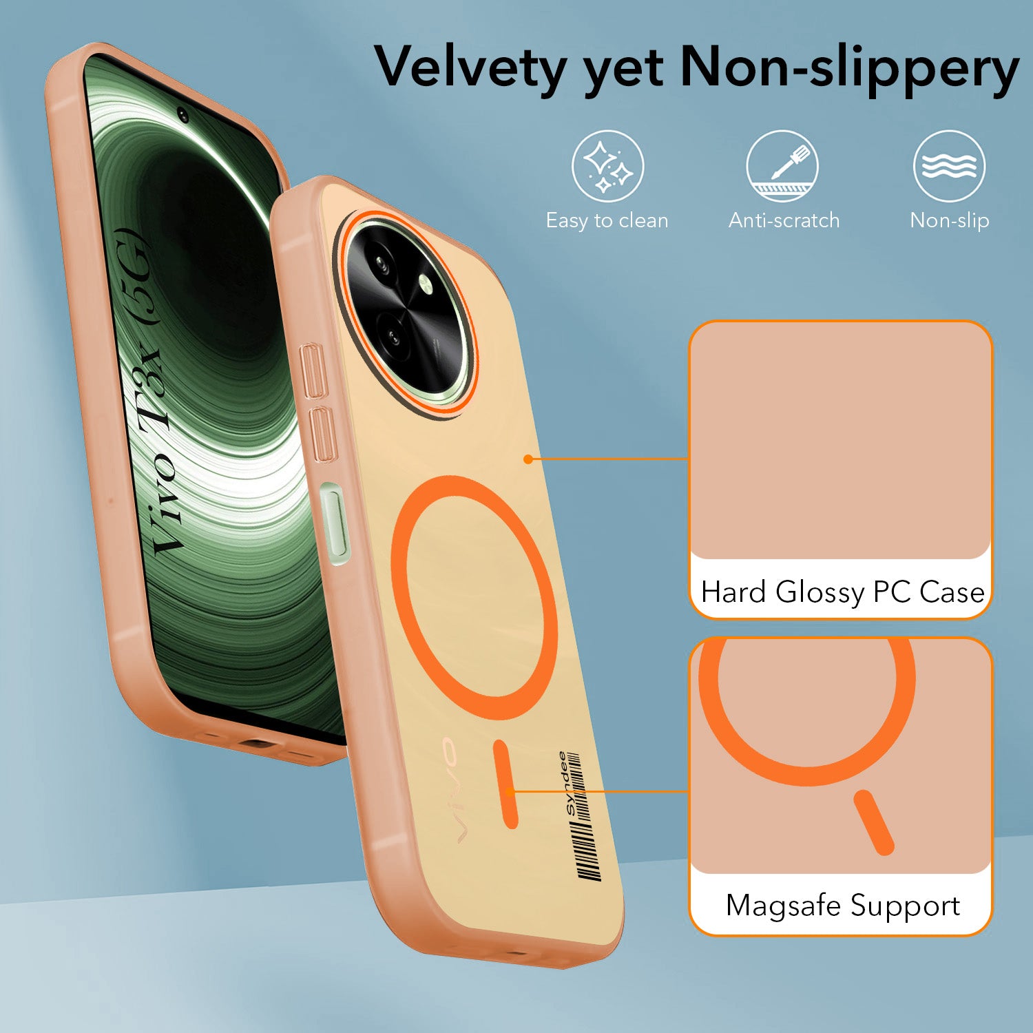 For Vivo T3x 5G Back Cover Case (Soft Touch | Camera Bump Protection | MagSafe Compatible | Matte Finish)