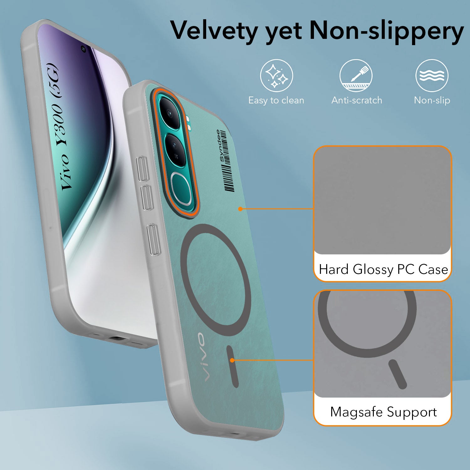 For Vivo Y300 Back Cover Case (Soft Touch | Camera Bump Protection | MagSafe Compatible | Matte Finish)