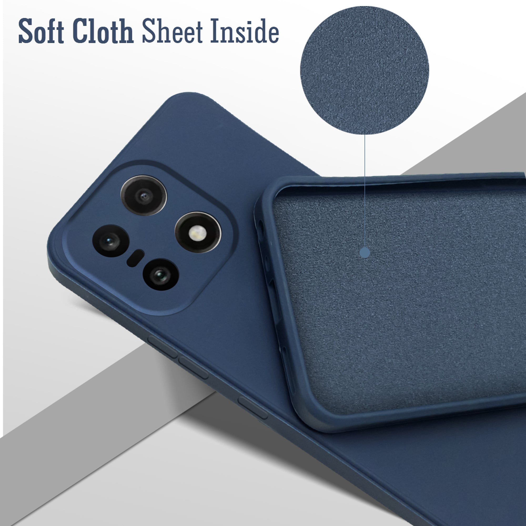 For OnePlus 15 5G Back Cover Case (Matte Finish Silicone with Inside Fiber cloth)