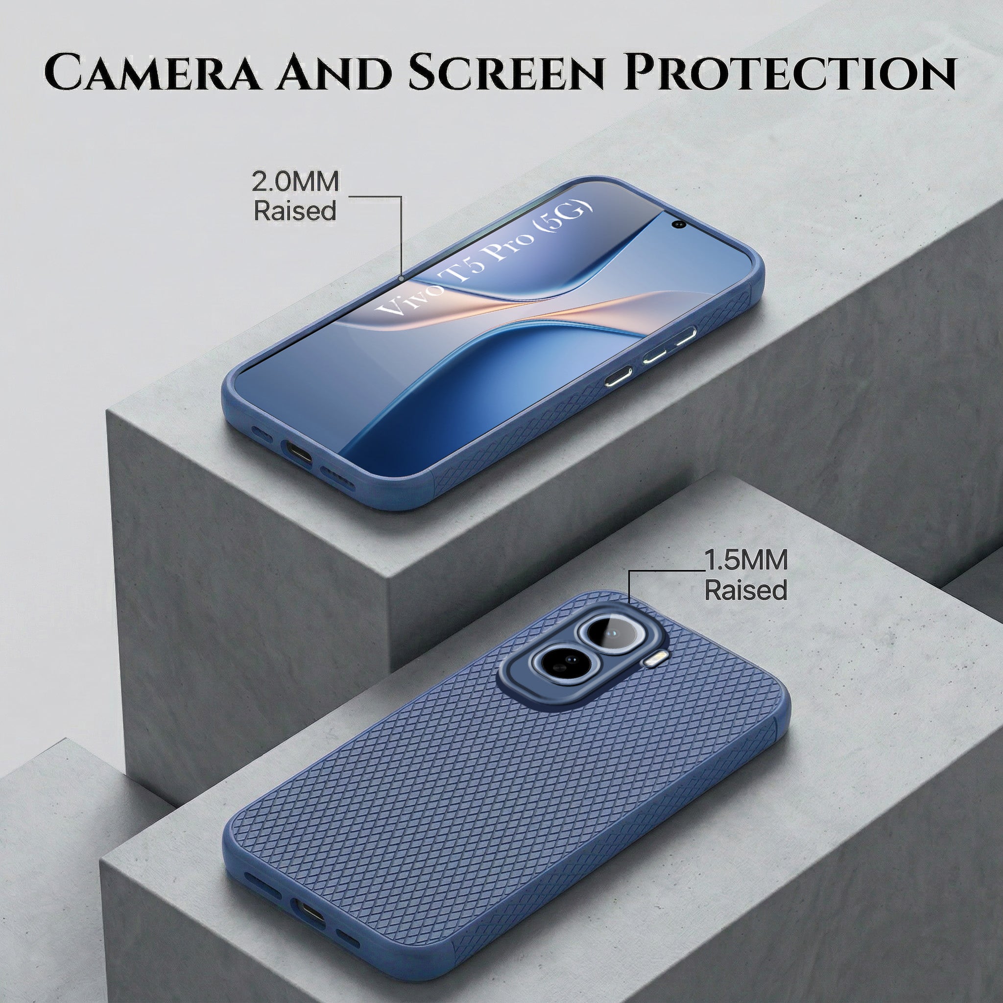 For Vivo T5 Pro 5G Combo with Back Cover and 9H Tempered Glass (Liquid Silicone | Camera Protection | Oleophobic Coating Screen Glass)