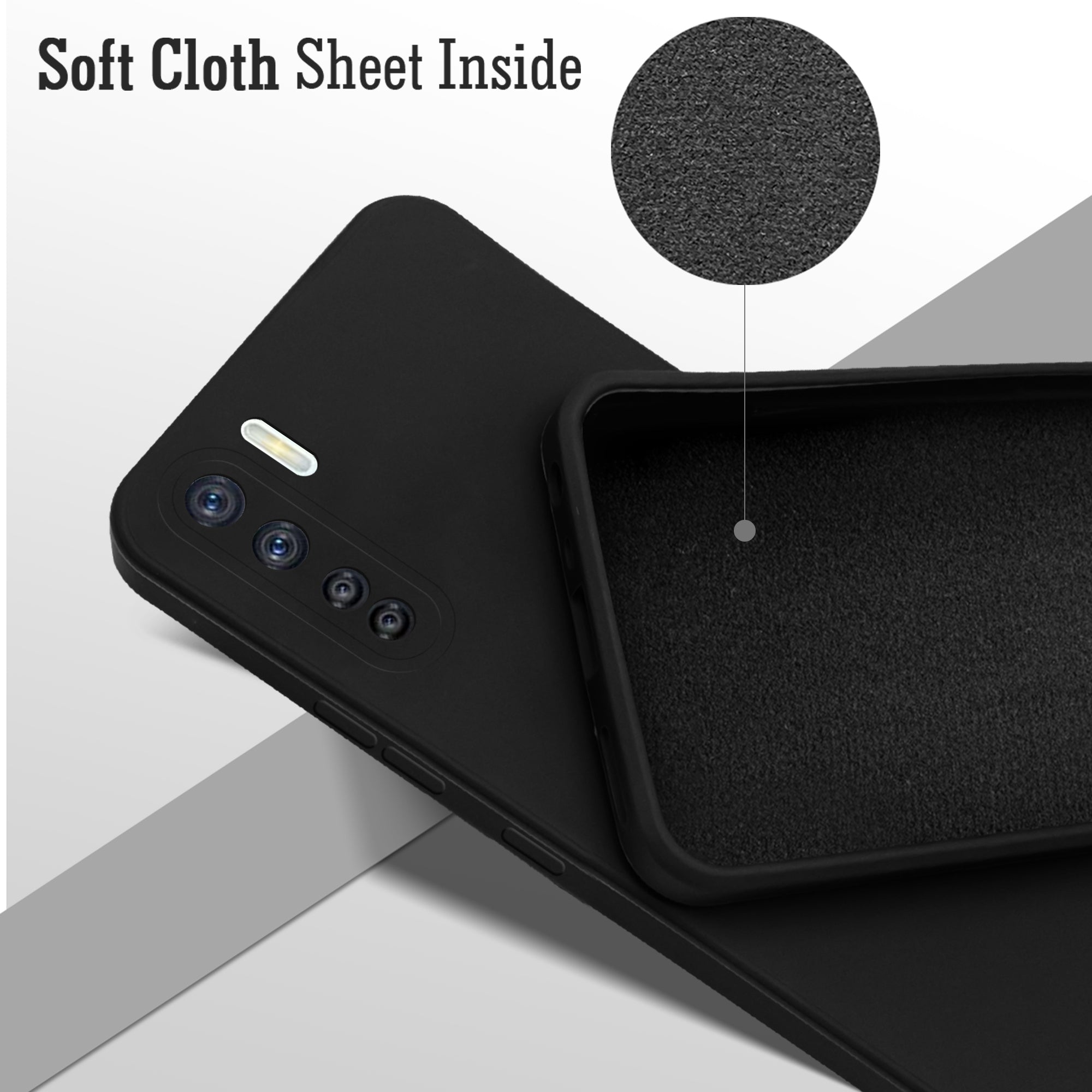 For Oppo A35 Back Cover Case ( Matte Finish Silicone with Inside Fiber cloth)