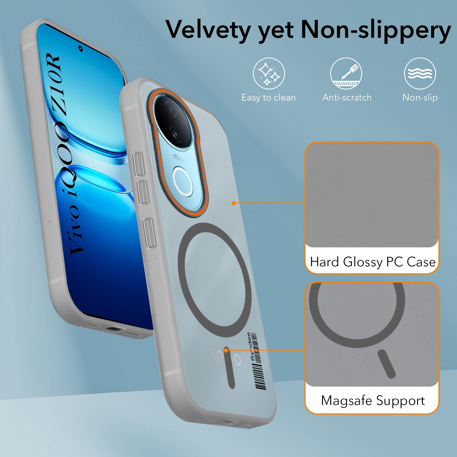 For Vivo iQOO Z10R Back Cover Case (Soft Touch | Camera Bump Protection | MagSafe Compatible | Matte Finish)