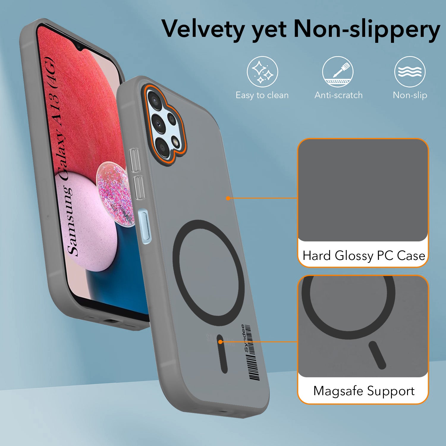 For Samsung Galaxy A13 4G Back Cover Case (Soft Touch | Camera Bump Protection | MagSafe Compatible | Matte Finish)