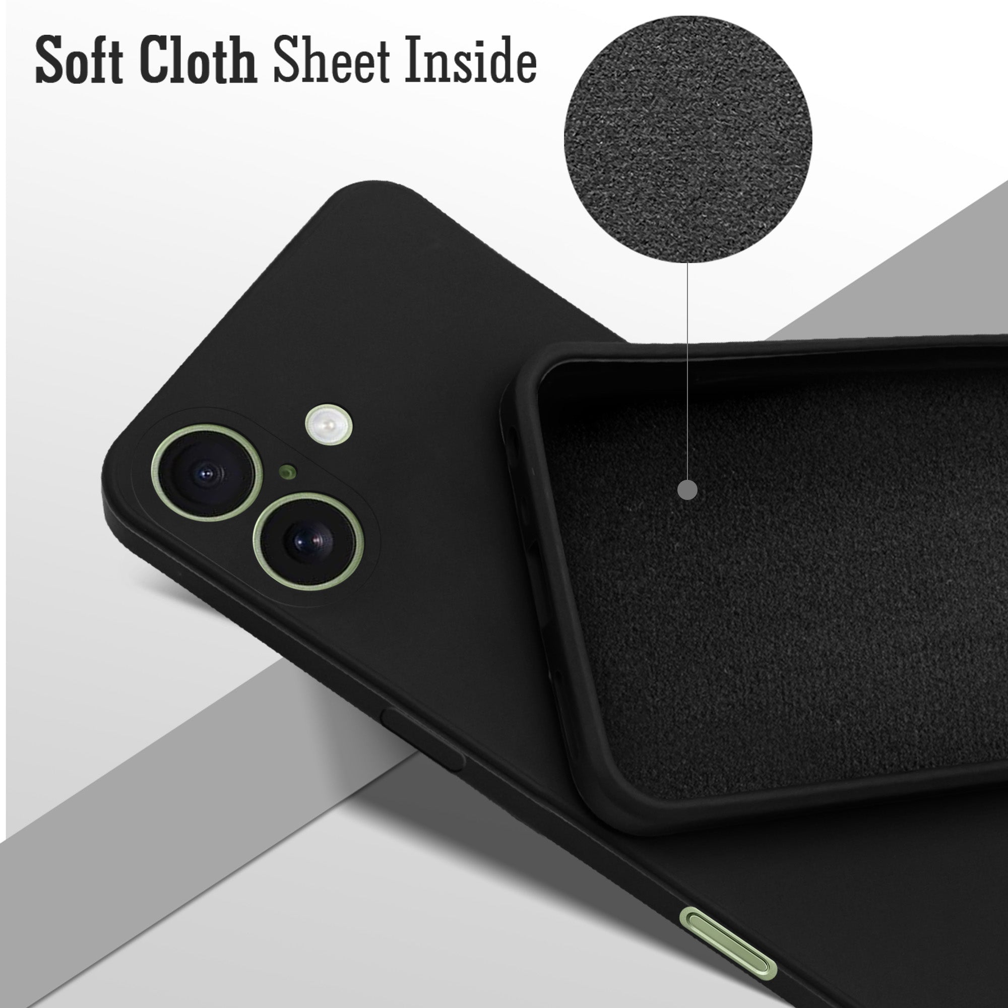 For Apple iPhone 17 Back Cover Case (Matte Finish Silicone with Inside Fiber Cloth)