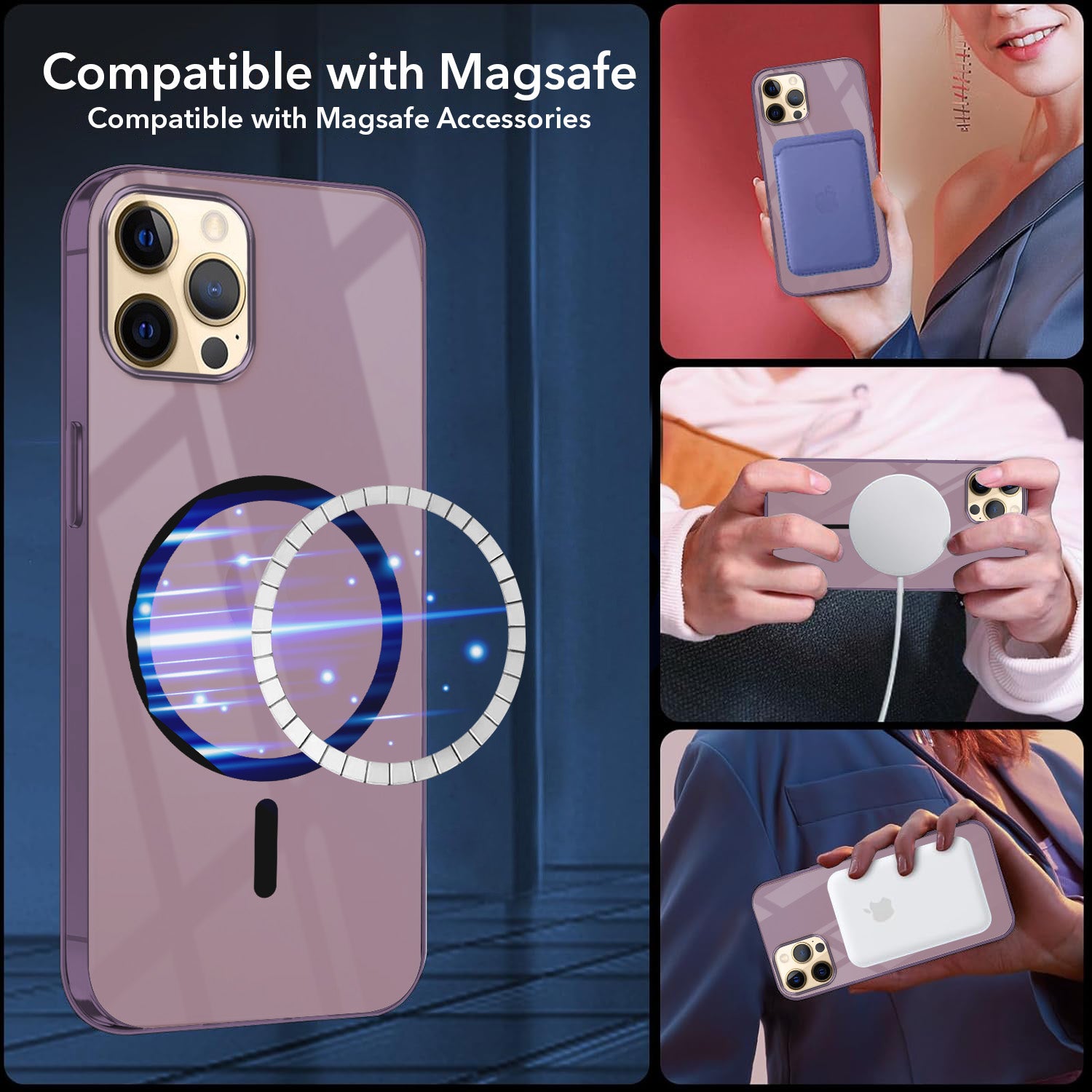For Apple iPhone 12 Pro Back Case Cover Lifetime Anti-Yellow MagSafe Compatible Clear (Sleek Hard Crystal | Camera Protection and Shockproof)