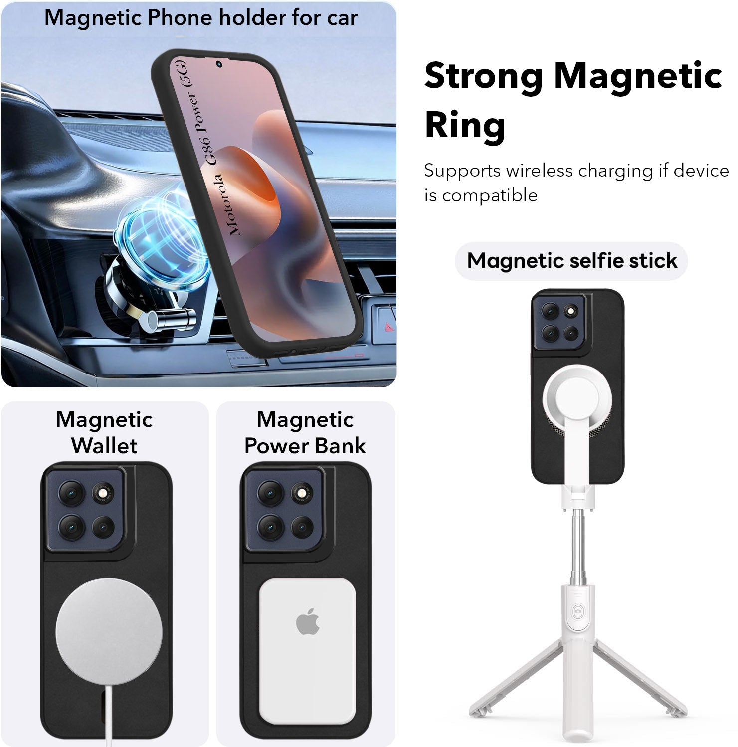 For Motorola Moto G86 Power Back Cover Case Leather Finish (MagSafe Compatible Wireless Charging | Soft Touch | Camera Bump Protection)