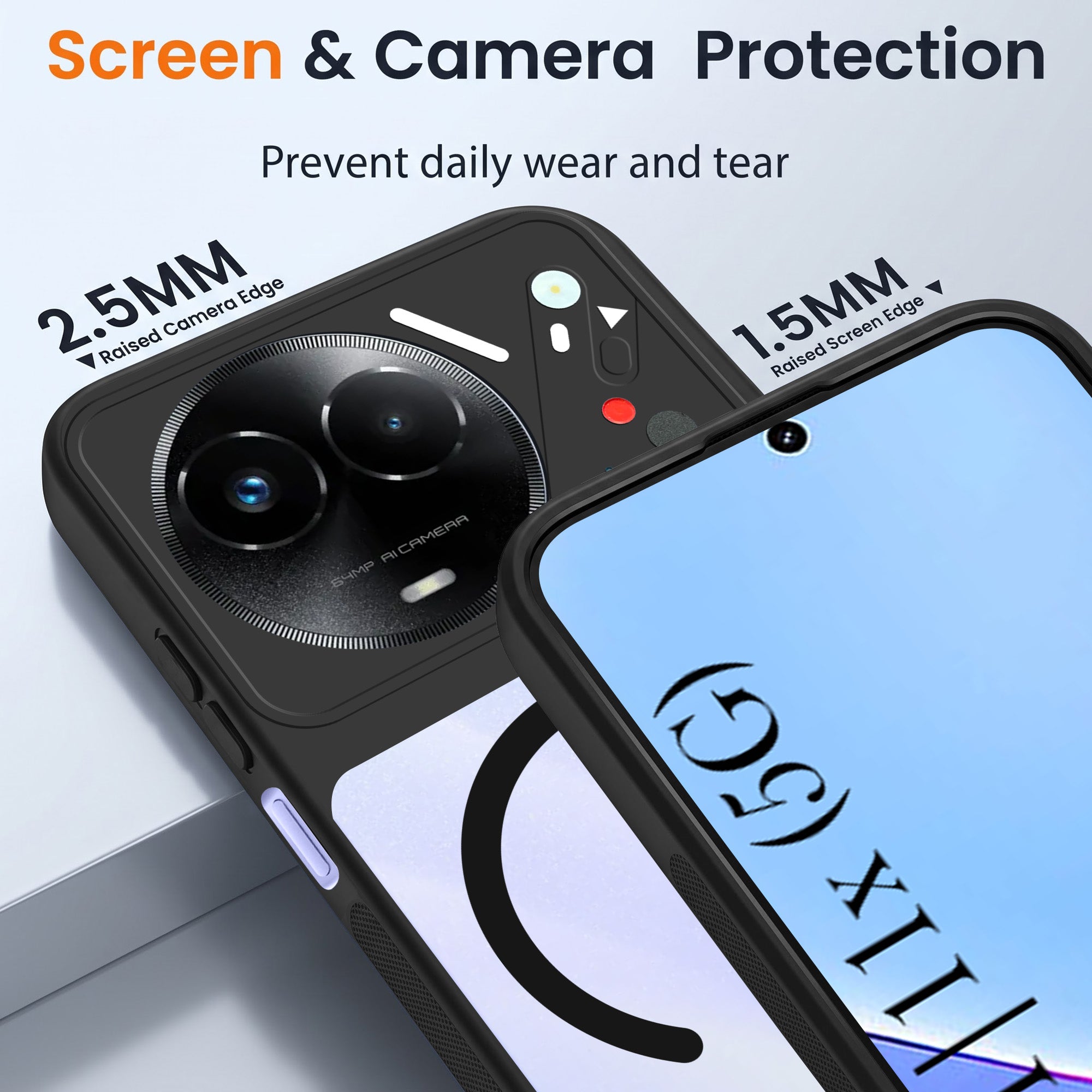 For Realme 11 5G | Realme 11x 5G Back Cover Case Lifetime Anti-Yellow Clear (Camera Protection | Side Grip | Wireless MagSafe Compatible)
