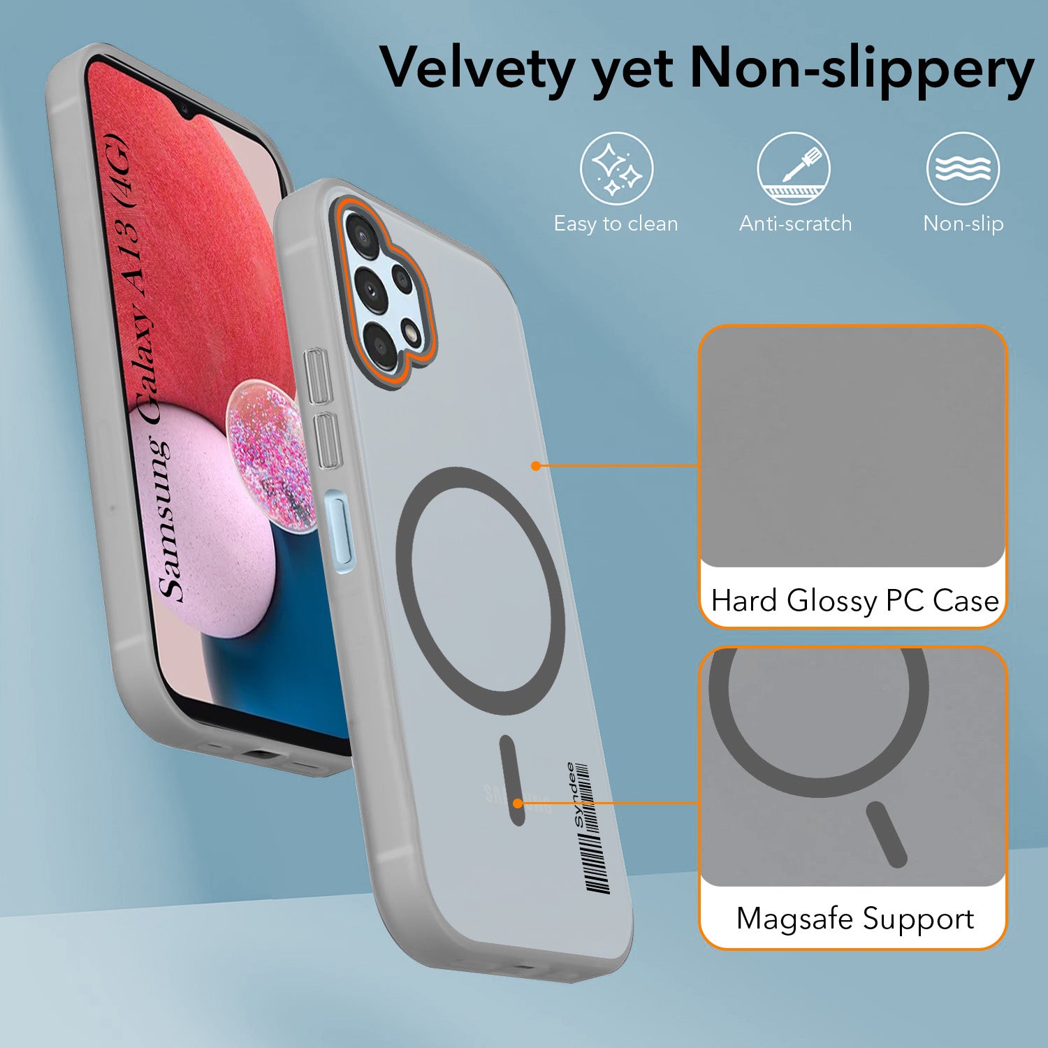 For Samsung Galaxy A13 4G Back Cover Case (Soft Touch | Camera Bump Protection | MagSafe Compatible | Matte Finish)
