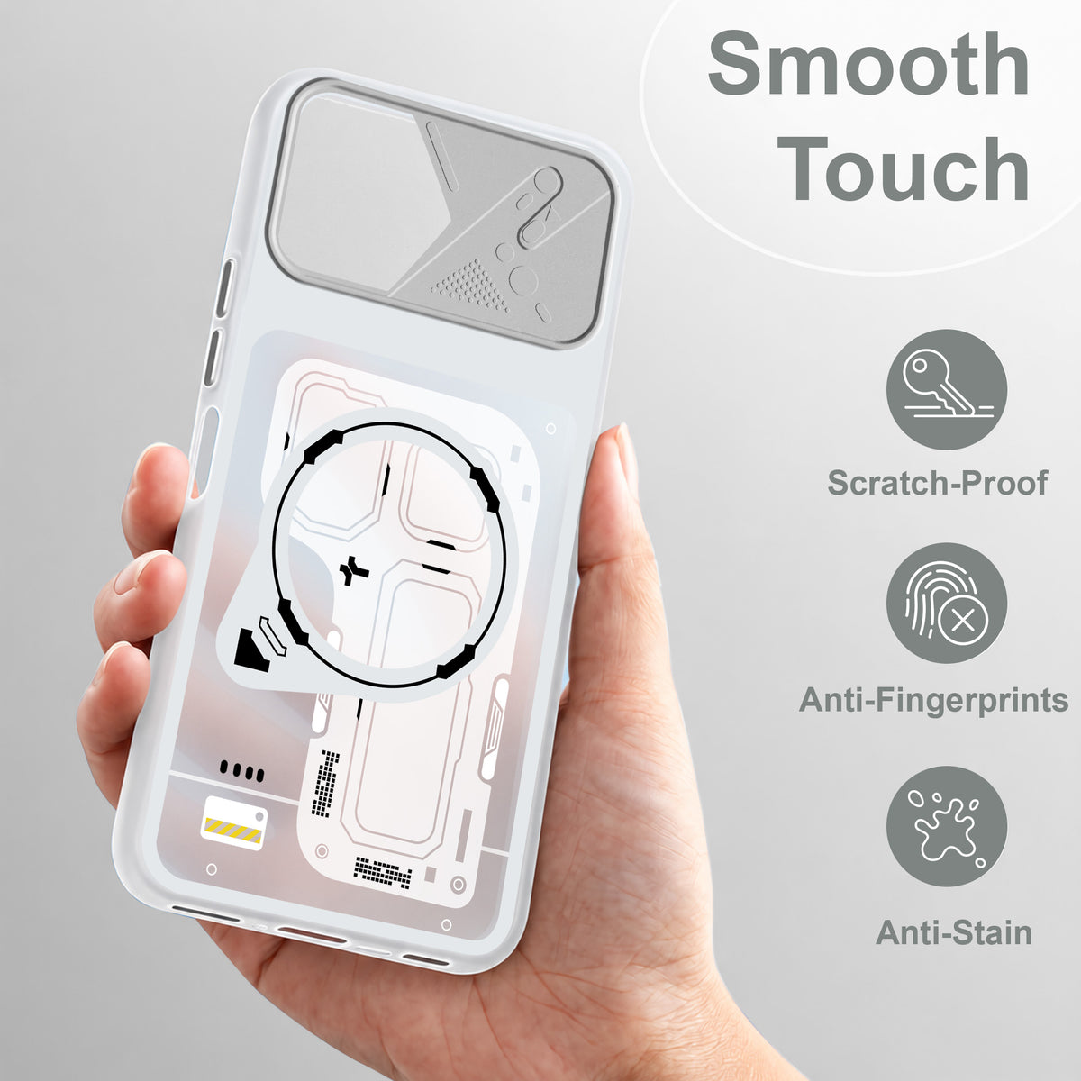 For Samsung Galaxy A07 5G | F70e 5G Metallic Back Cover Case (Metallic Camera Protection & Buttons | Translucent Milky Shade | Hard Polycarbonate)