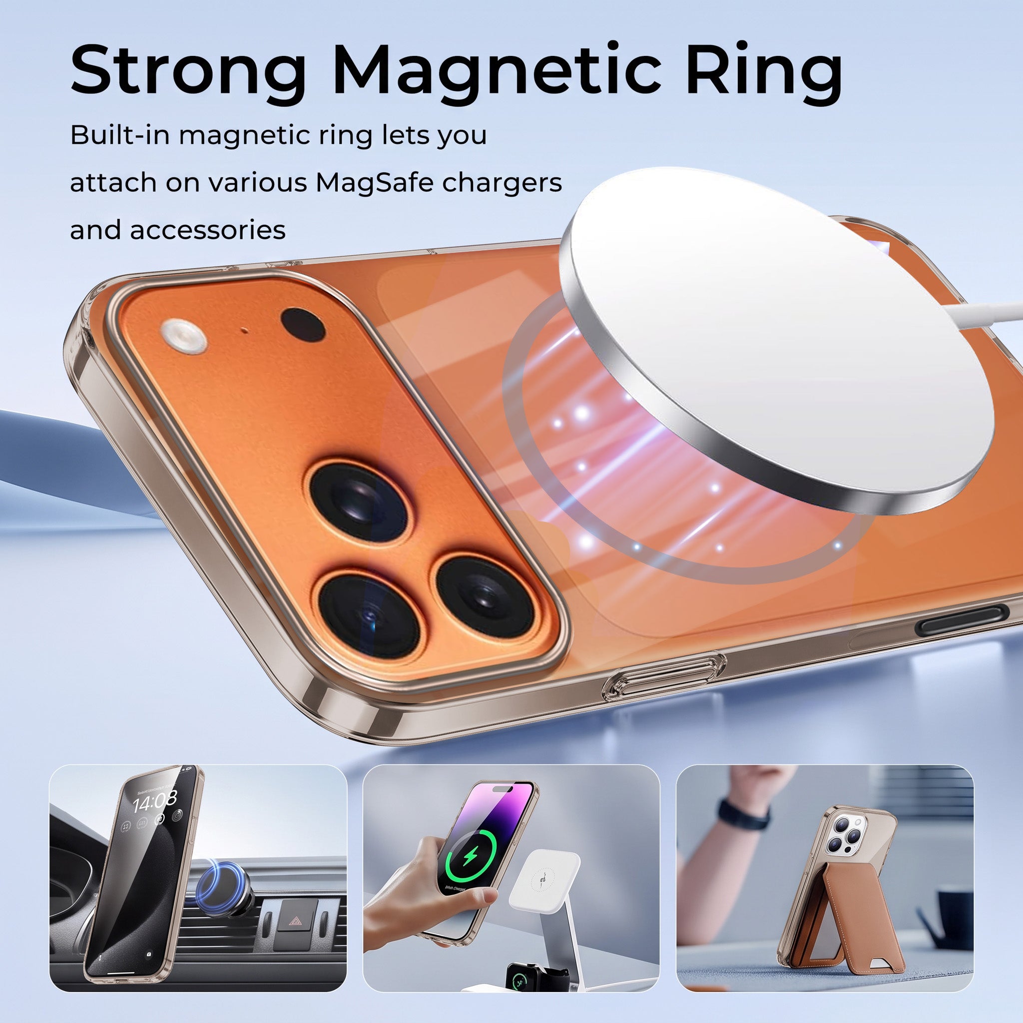 For Apple iPhone 17 Pro Max Back Case Cover Crystal Anti Yellow (Unbreakable PC | MagSafe Wireless Charging Support |Camera Protection Bump)