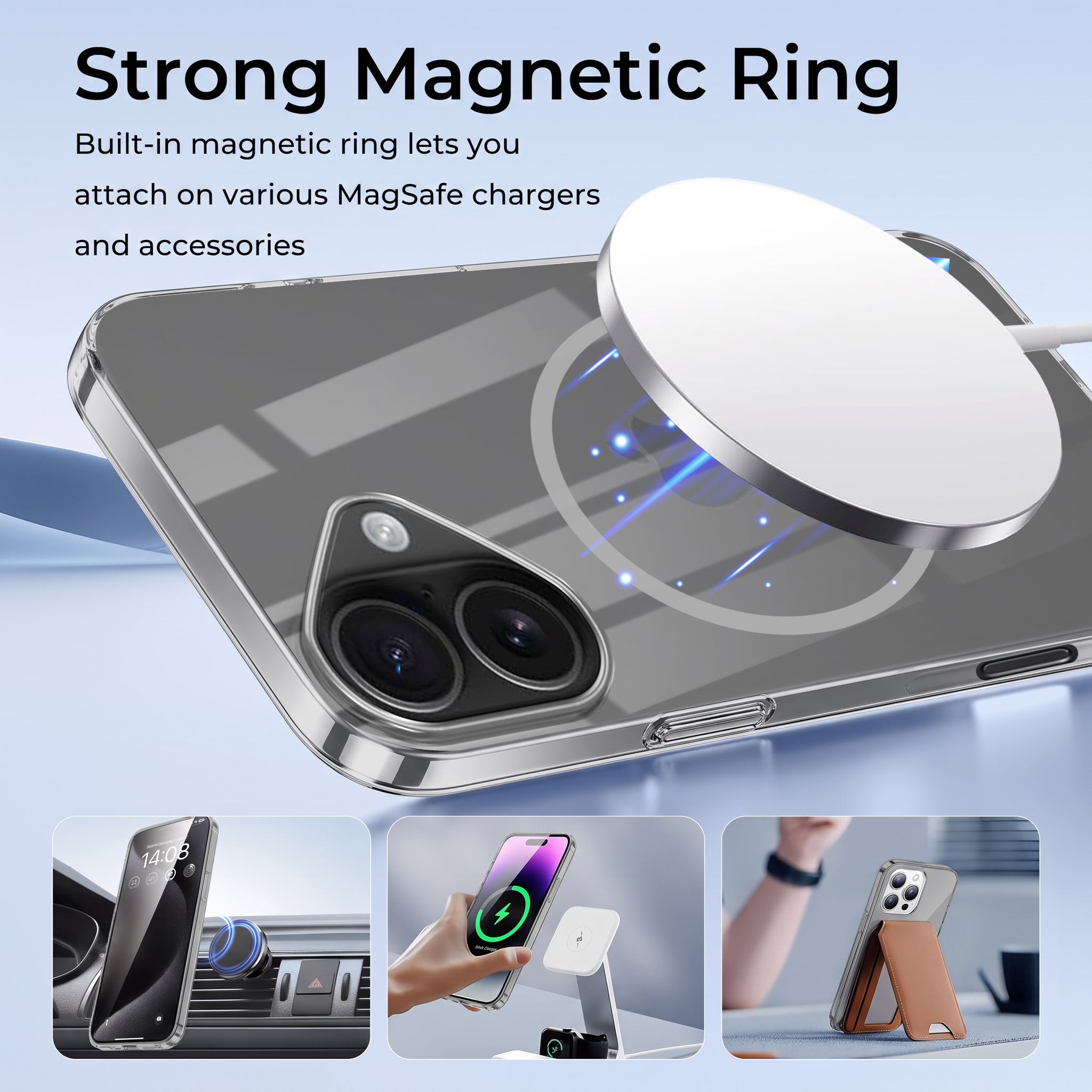 For Apple iPhone 17 Back Case Cover Crystal Anti Yellow (Unbreakable PC | MagSafe Wireless Charging Support |Camera Protection Bump)