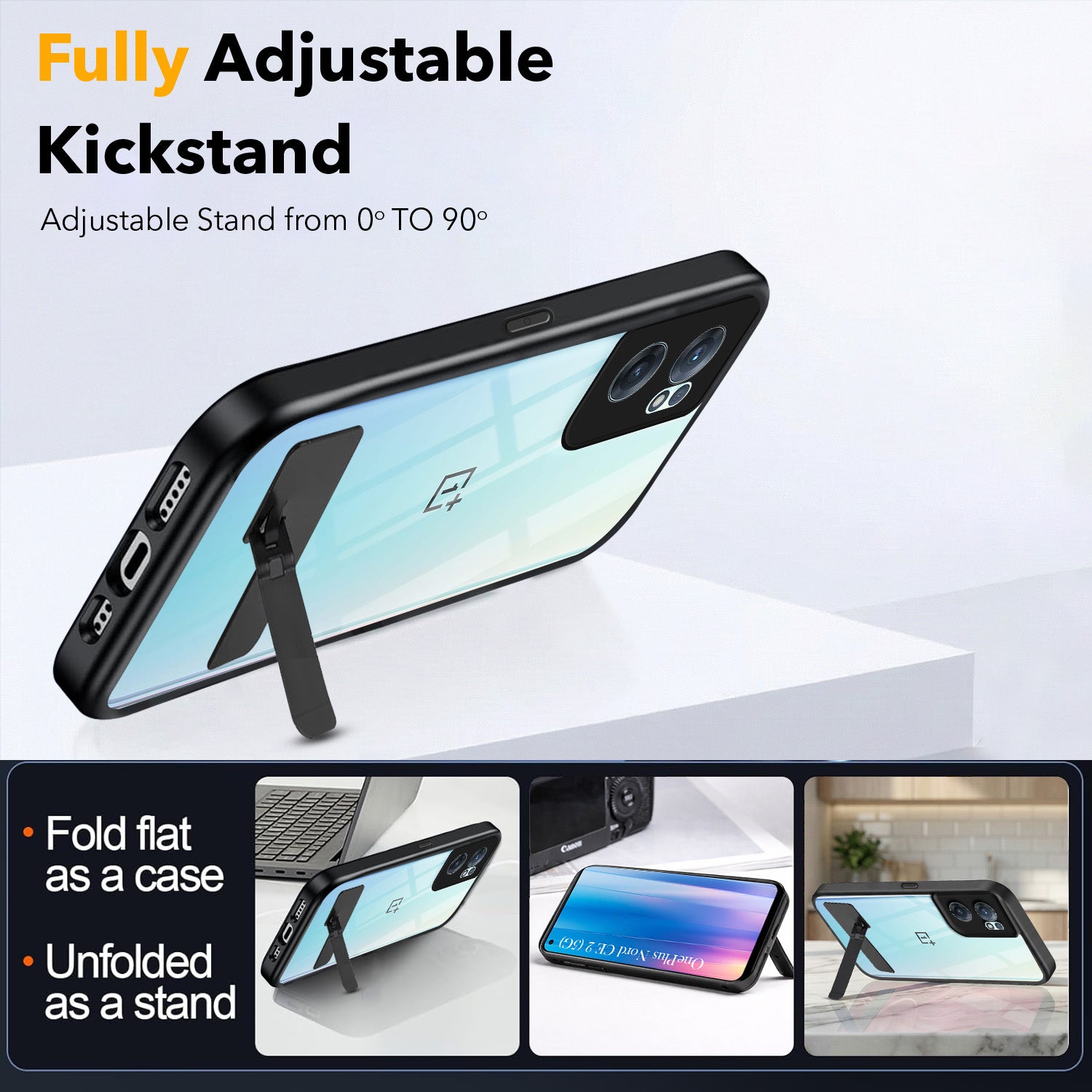 For OnePlus Nord CE 2 5G Back Cover Case (Built-in Stand | Lifetime Anti Yellow | Kickstand Shockproof | Camera Protection | MagSafe Compatible)