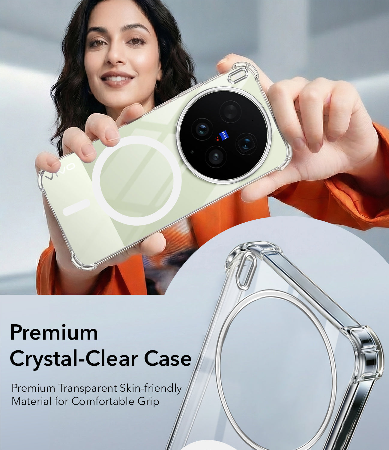 For Vivo X300 Ultra Back Cover Shockproof Crystal-Clear (Magsafe Wireless Support | Drop & Camera Protection | Hard Polycarbonate)