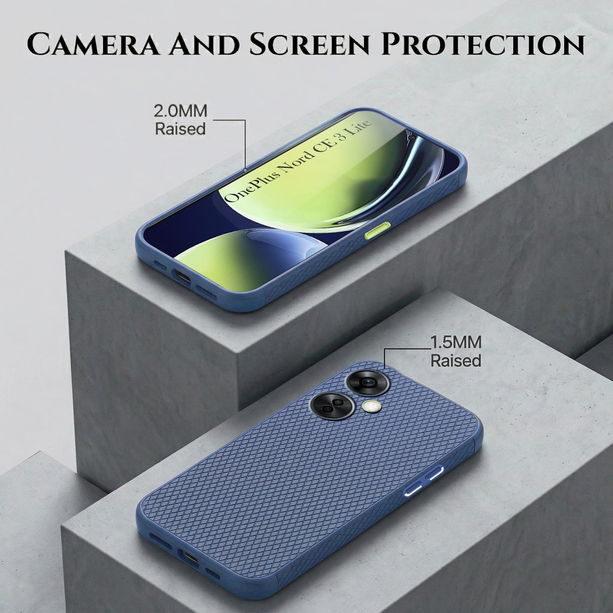 For OnePlus Nord CE 3 Lite Combo with Back Cover and 9H Tempered Glass (Liquid Silicone | Camera Protection | Oleophobic Coating Screen Glass)