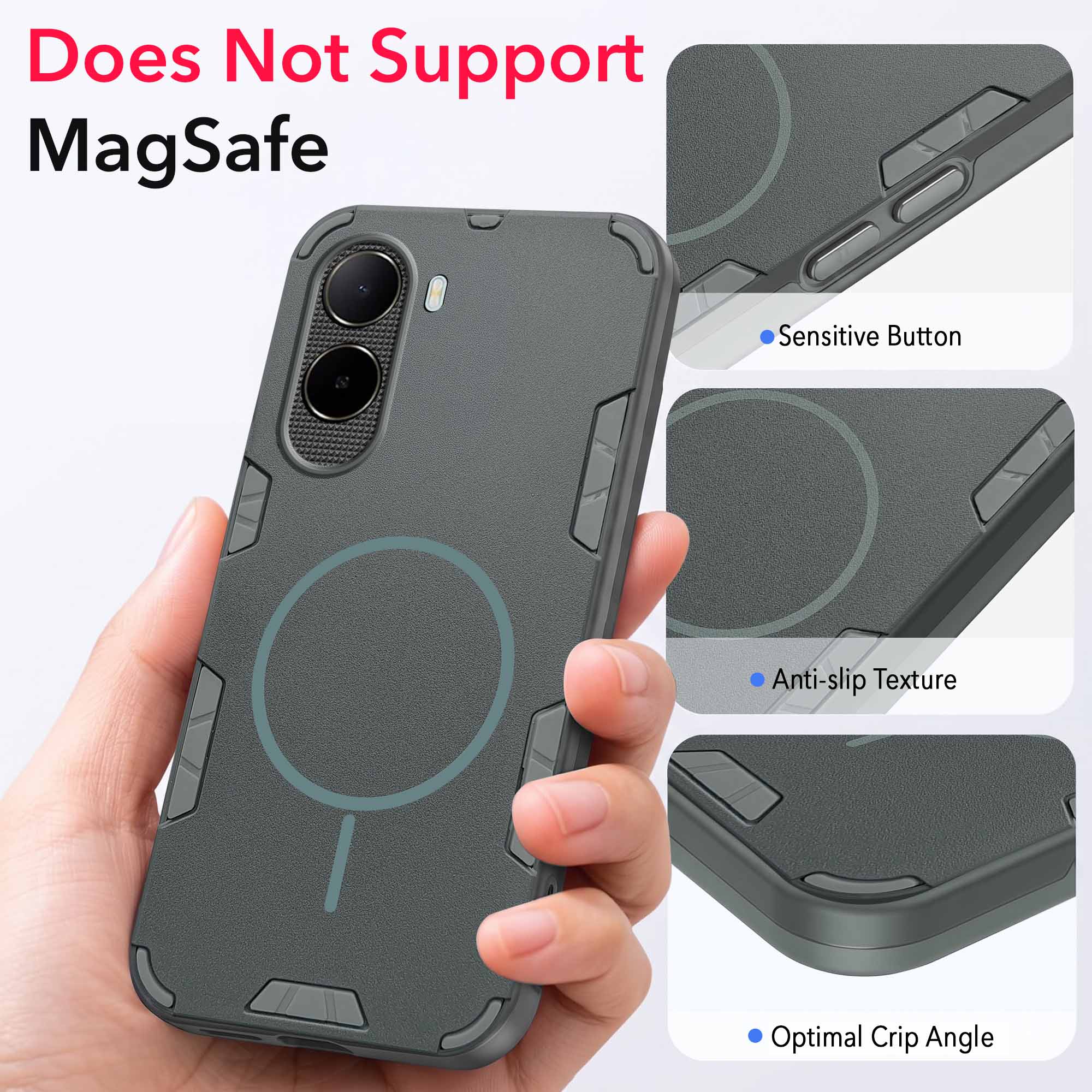 For Poco C85x 5G Back Cover Case (Slim Hybrid Armor | Shockproof Camera Protection | Rugged Dual Layer)