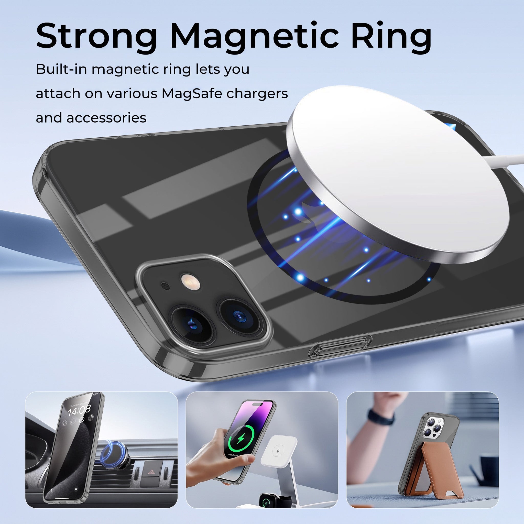 For Apple iPhone 11 Back Case Cover Crystal Anti Yellow (Unbreakable PC | MagSafe Wireless Charging Support |Camera Protection Bump)