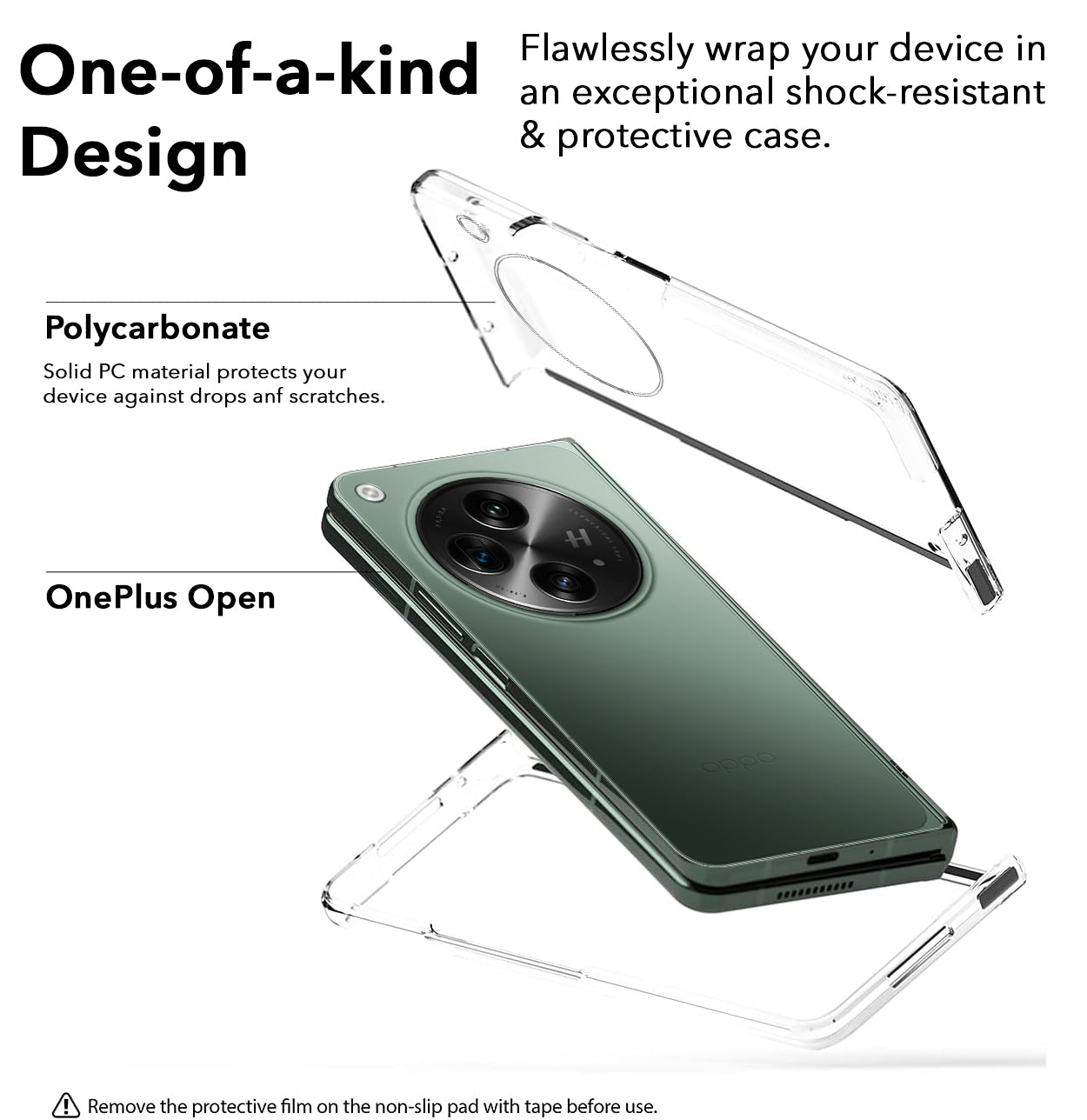 For OnePlus Open Back Cover Case (Hard Anti Yellow Clear Case | Sleek Hard Crystal Clear | Drop & Camera Protection | Shockproof Polycarbonate)