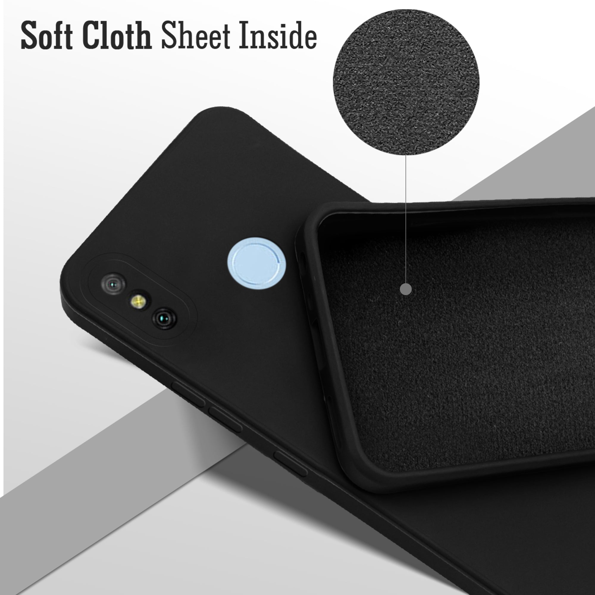For Xiaomi Mi Redmi 6 Pro  Back Cover Case ( Matte Finish Silicone with Inside Fiber cloth)