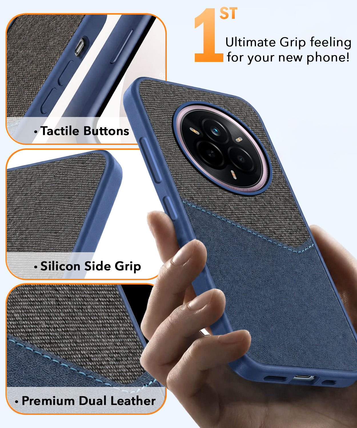 For Realme 14 Pro Back Cover Case (Dual PU Leather Stitch | Professional Minimalist | Soft and Flexible)