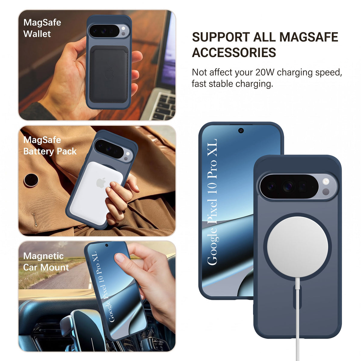 For Google Pixel 10 Pro XL Matte Finish Back Case Cover (MagSafe Compatible | Translucent Soft Touch | Slim and Unbreakable)