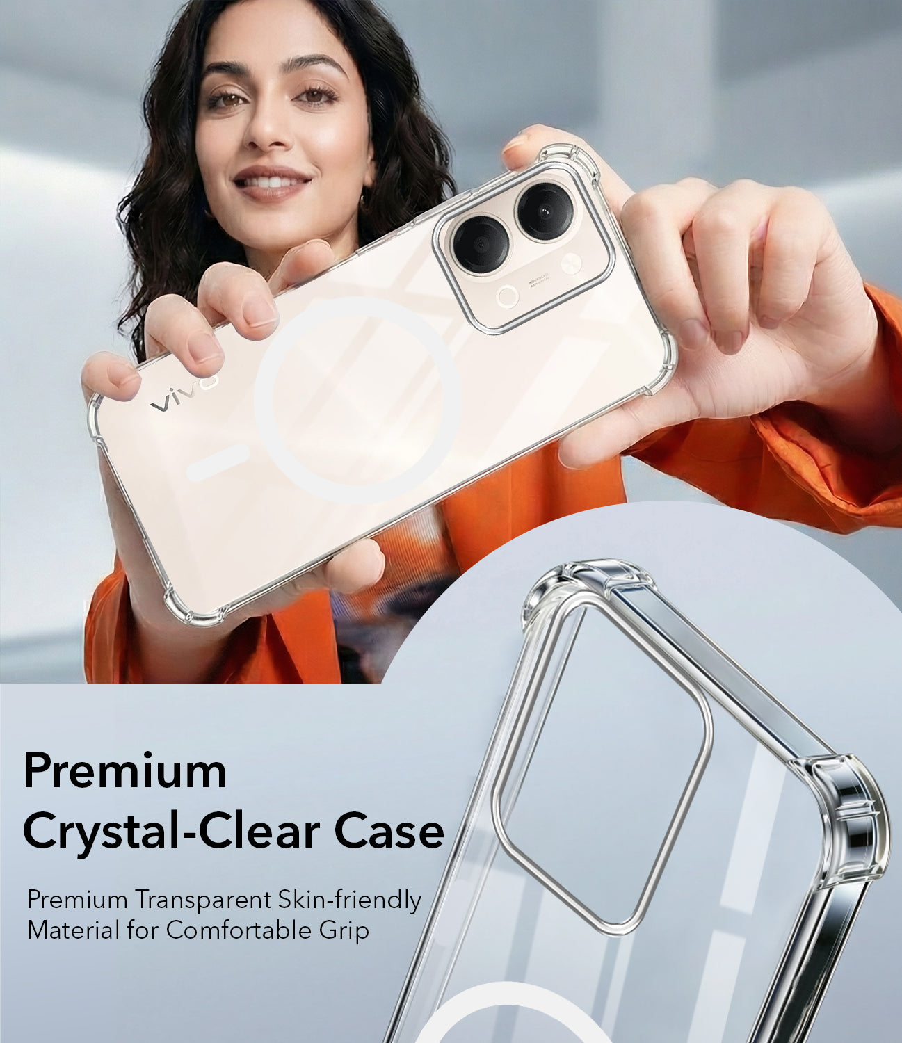 For Vivo Y11 | Vivo Y21 5G Back Cover Shockproof Crystal-Clear (Magsafe Wireless Support | Drop & Camera Protection | Hard Polycarbonate)