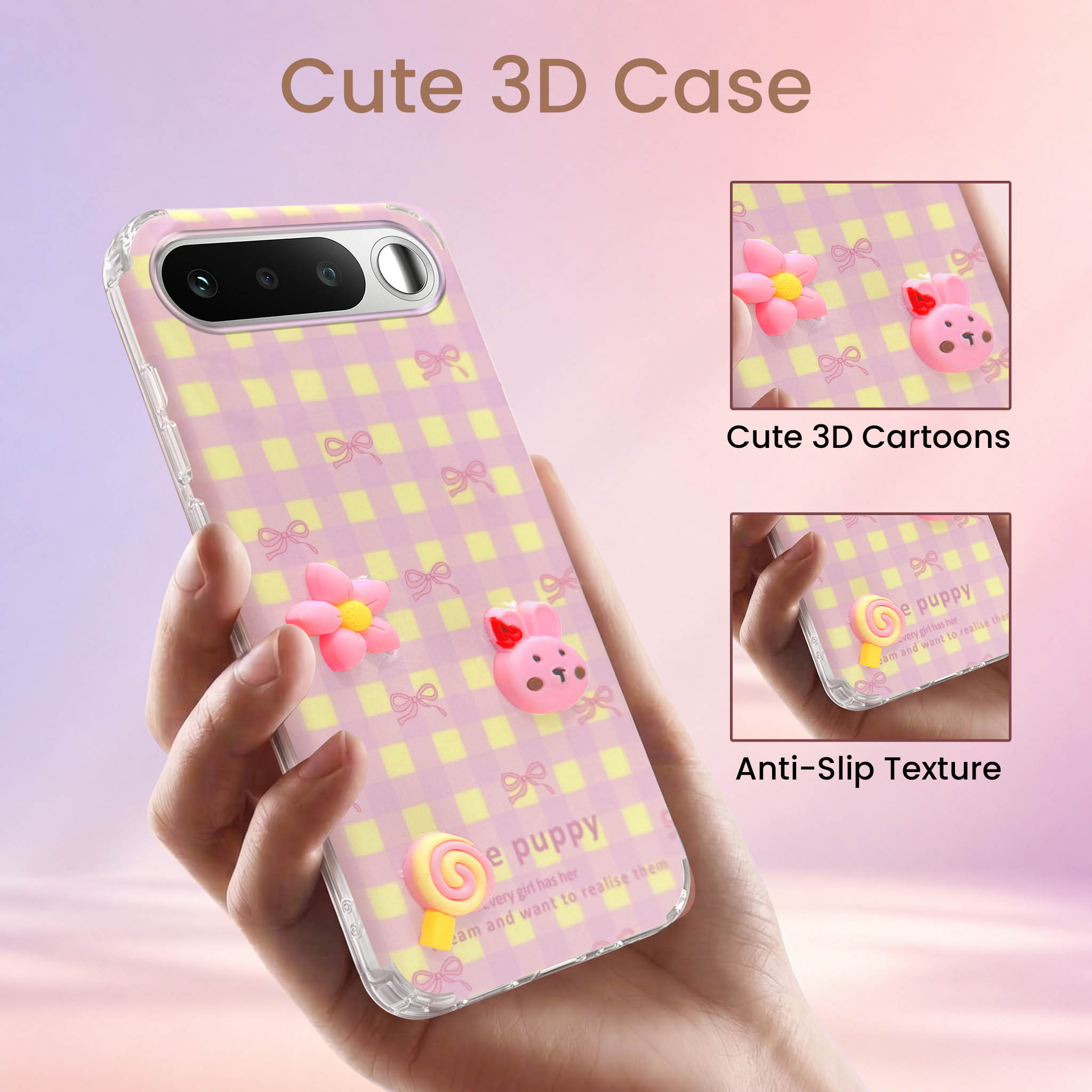 For Realme 16 Back Cover Case (3D Cute Cartoons | Hard Back Side Soft | Matte Premium Finish | HD Printing)