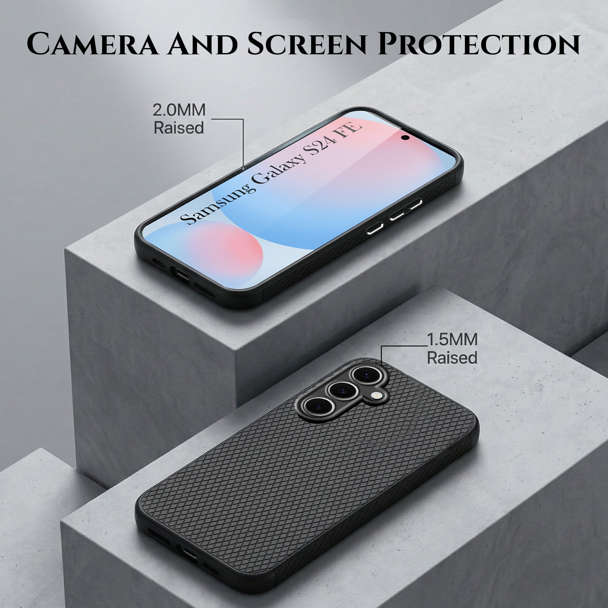 For Samsung Galaxy S24 FE Combo with Back Cover and 9H Tempered Glass (Liquid Silicone | Camera Protection | Oleophobic Coating Screen Glass)