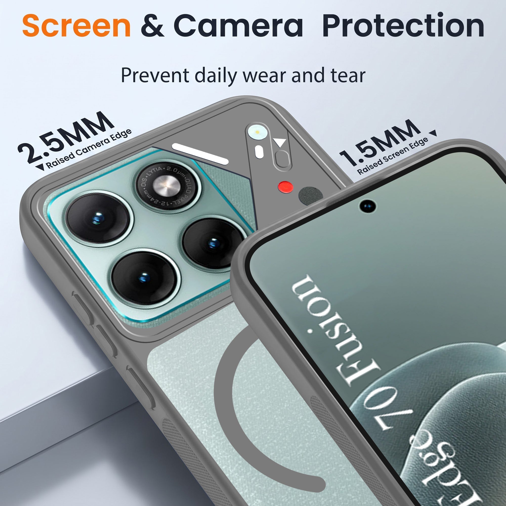 For Motorola Moto Edge 70 Fusion Back Cover Case Lifetime Anti-Yellow Clear (Camera Protection | Side Grip | Wireless MagSafe Compatible)