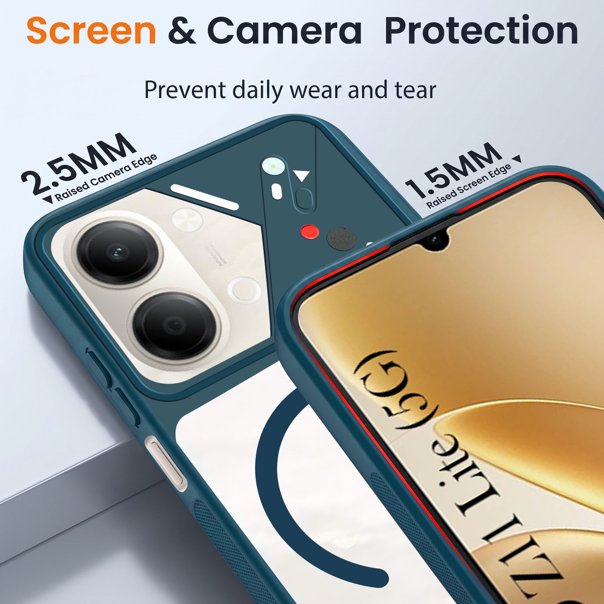 For Vivo iQOO Z11 Lite Back Cover Case Lifetime Anti-Yellow Clear (Camera Protection | Side Grip | Wireless MagSafe Compatible)