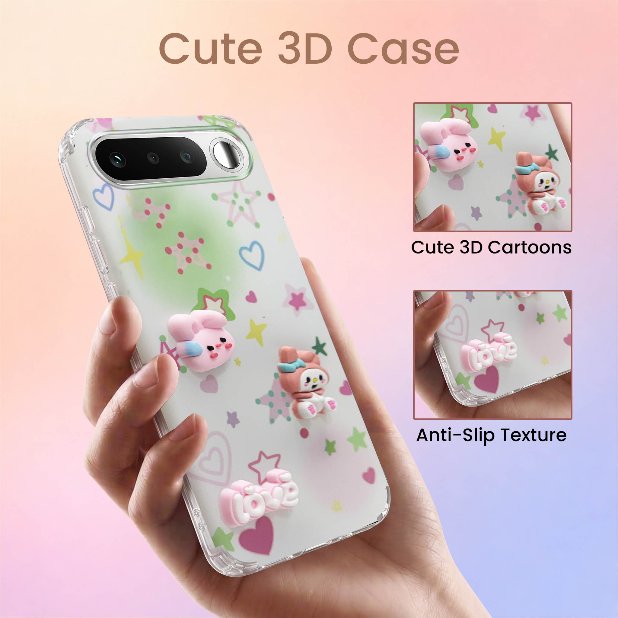 For Realme 16 Back Cover Case (3D Cute Cartoons | Hard Back Side Soft | Matte Premium Finish | HD Printing)